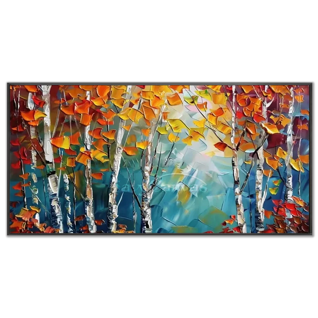 Modern Abstract Landscape Oil Painting – Textured Wall Art #JJ 326