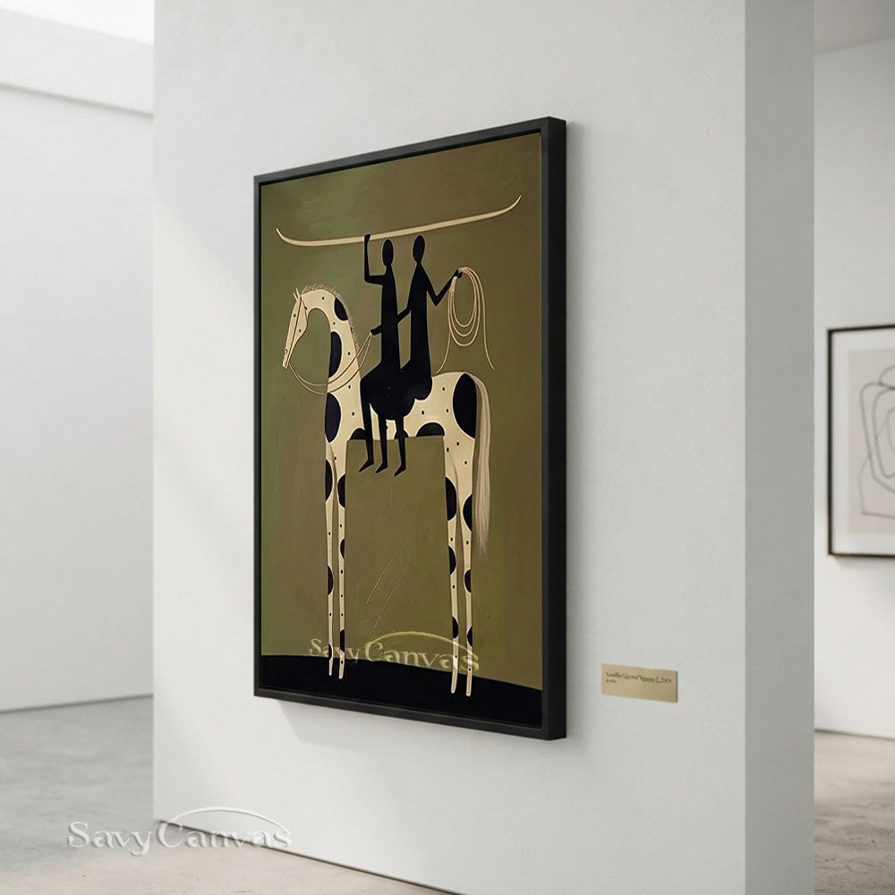Modernist Spotted Horse Surf Riders Oil Painting #SS 216