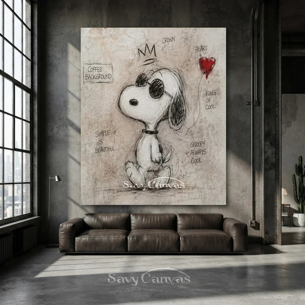 Pop Art Cool Snoopy Hand-painted Canvas #SS 264