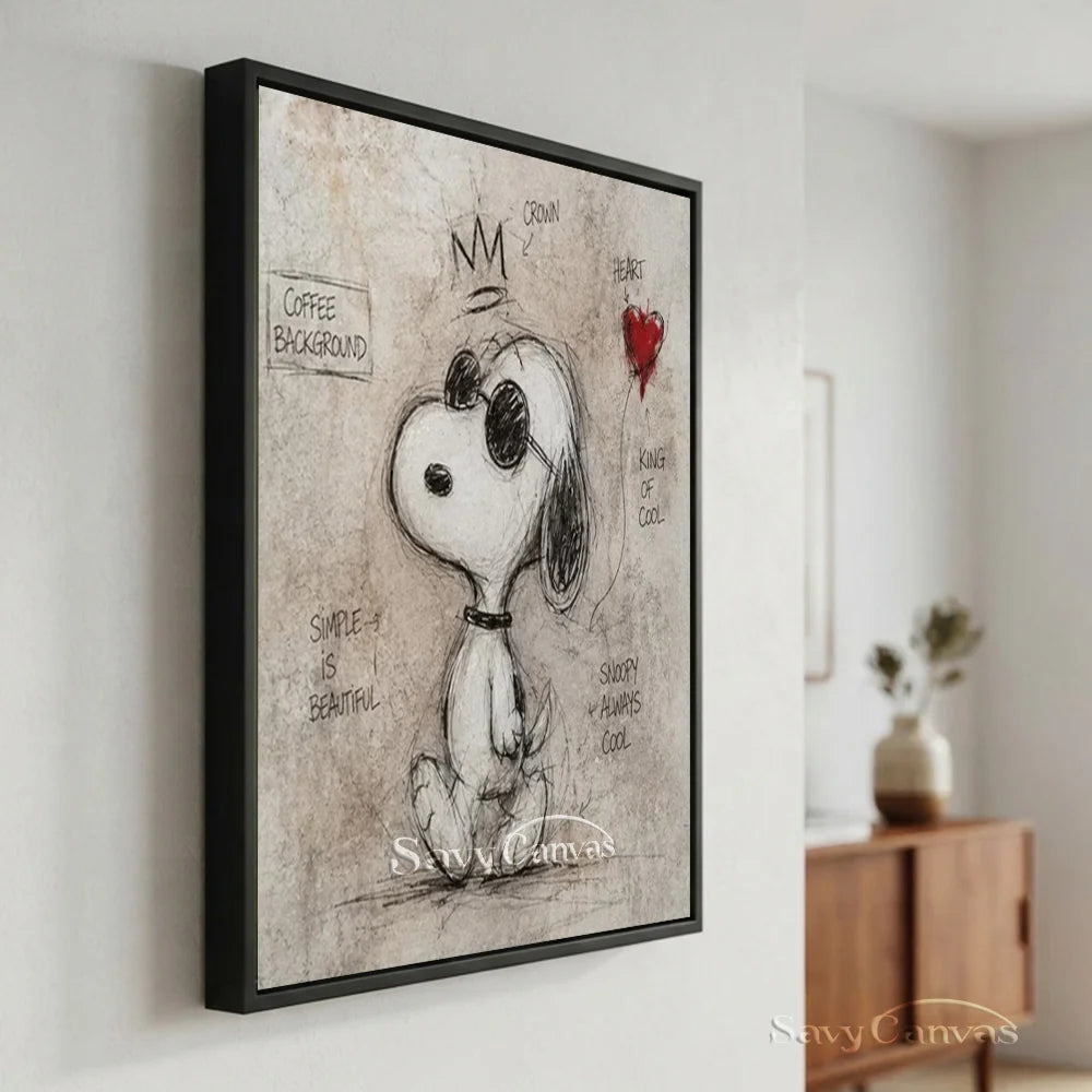 Pop Art Cool Snoopy Hand-painted Canvas #SS 264