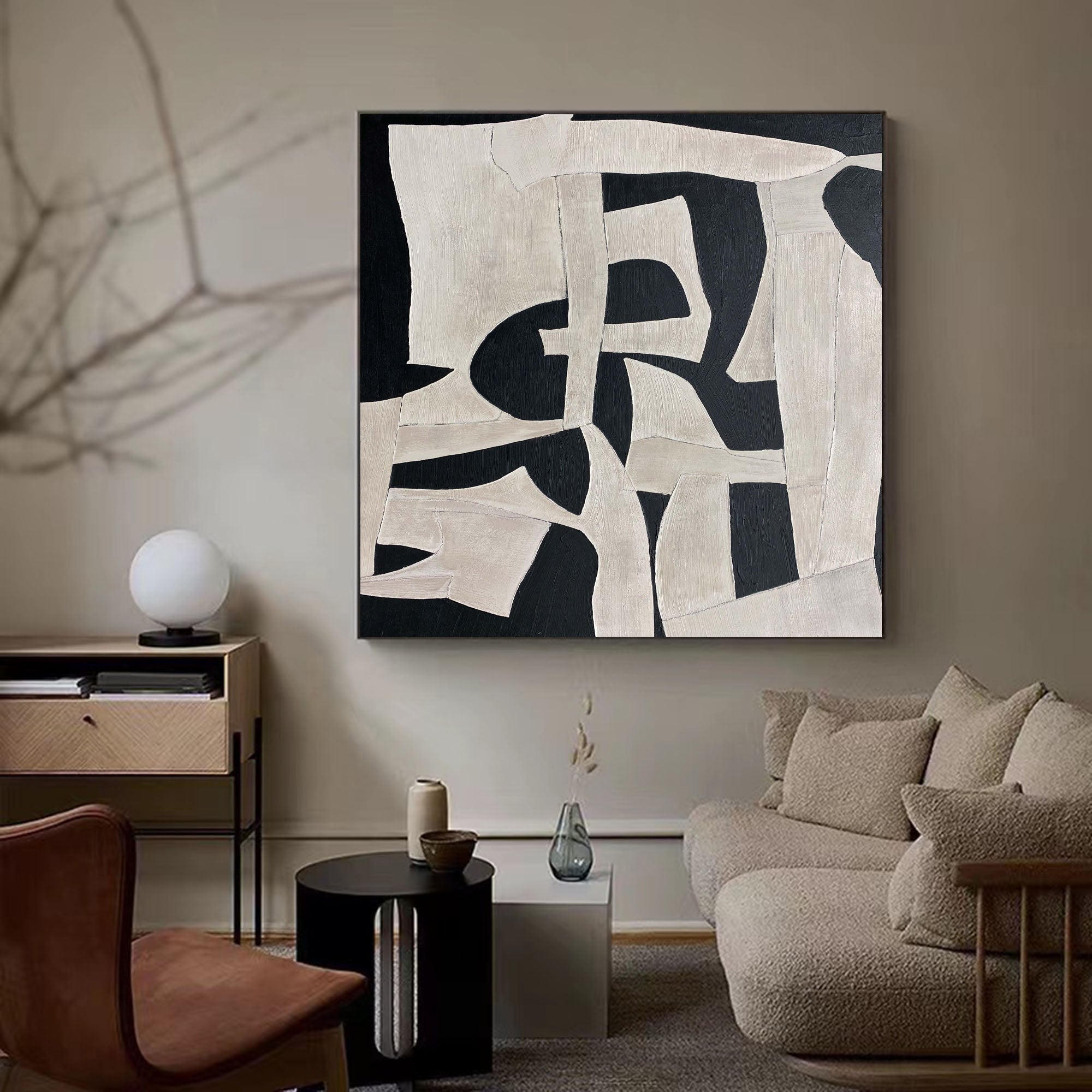 Wabi-Sabi Abstract Painting | Japandi Style Wall Art