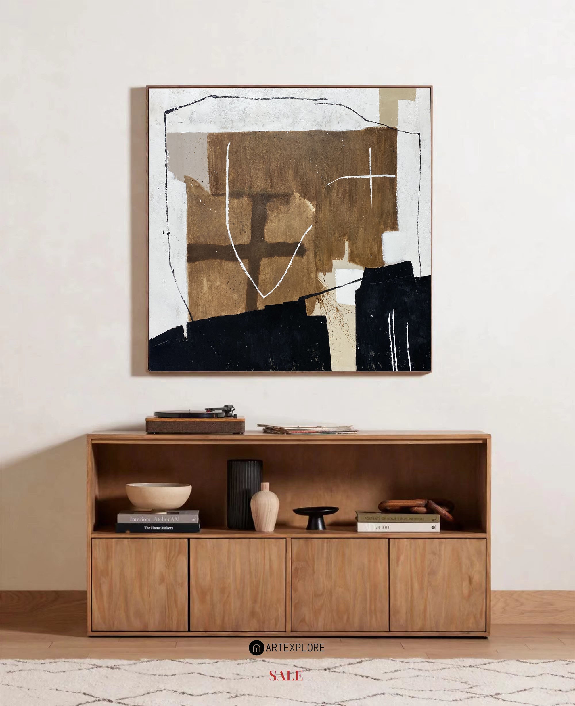 Minimalist Geometric Abstract Painting | Modern Industrial Art Print #AA 413