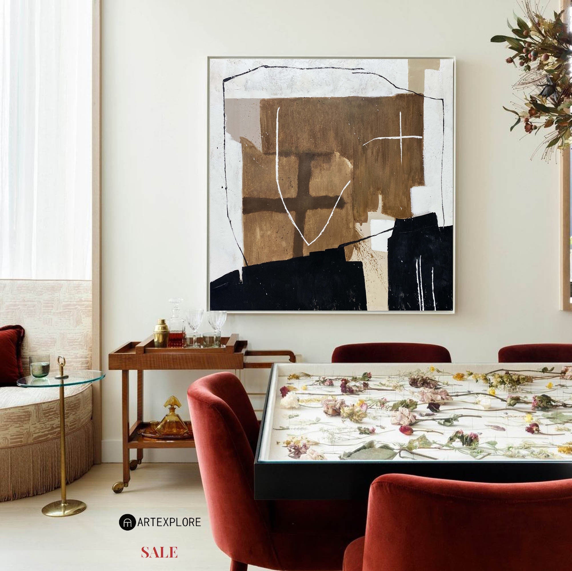 Minimalist Geometric Abstract Painting | Modern Industrial Art Print #AA 413