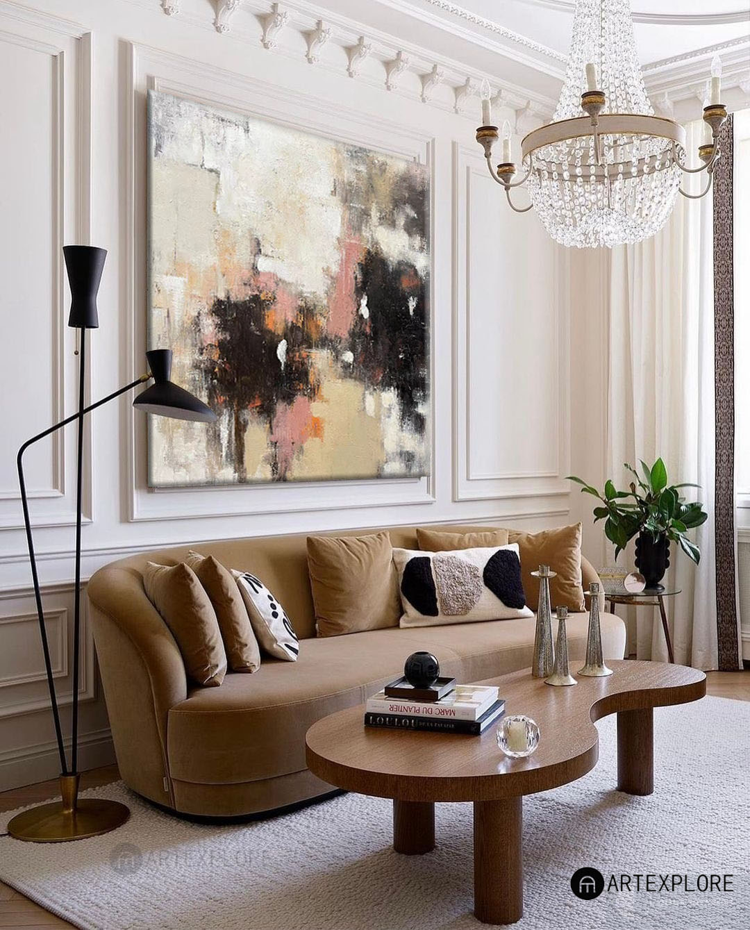 Hand-Painted Abstract Canvas Art | Modern Neutral Decor #AA 291