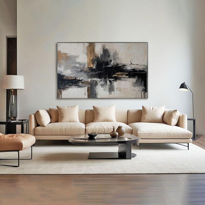 Industrial Style Wall Art | Large Abstract Canvas Print #JJ 442