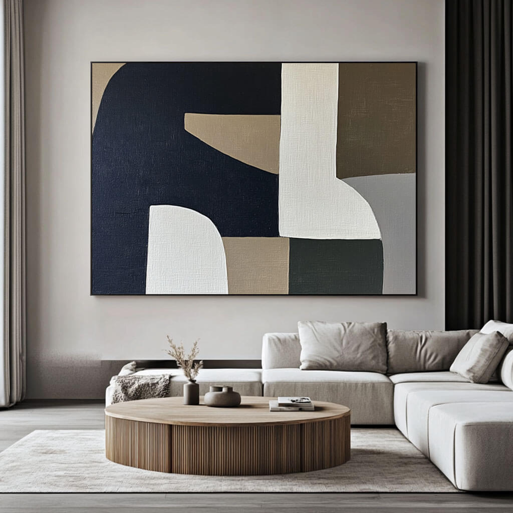 Nordic Minimalist Art | Abstract Shapes Canvas Wall Decor