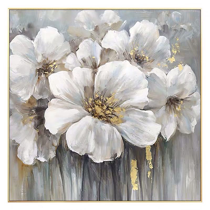 Large White Abstract Floral Wall Art Decor #ZZ 238