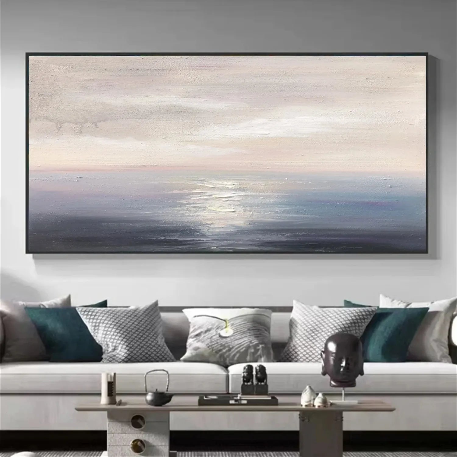 Calm Seascape Abstract - Soft Color Oil Painting #JJ 107