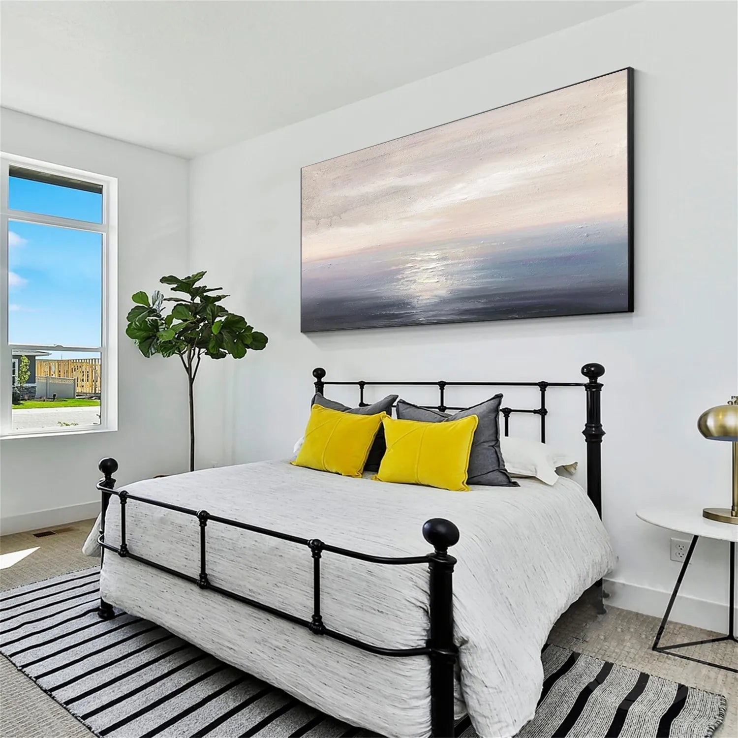 Calm Seascape Abstract - Soft Color Oil Painting #JJ 107