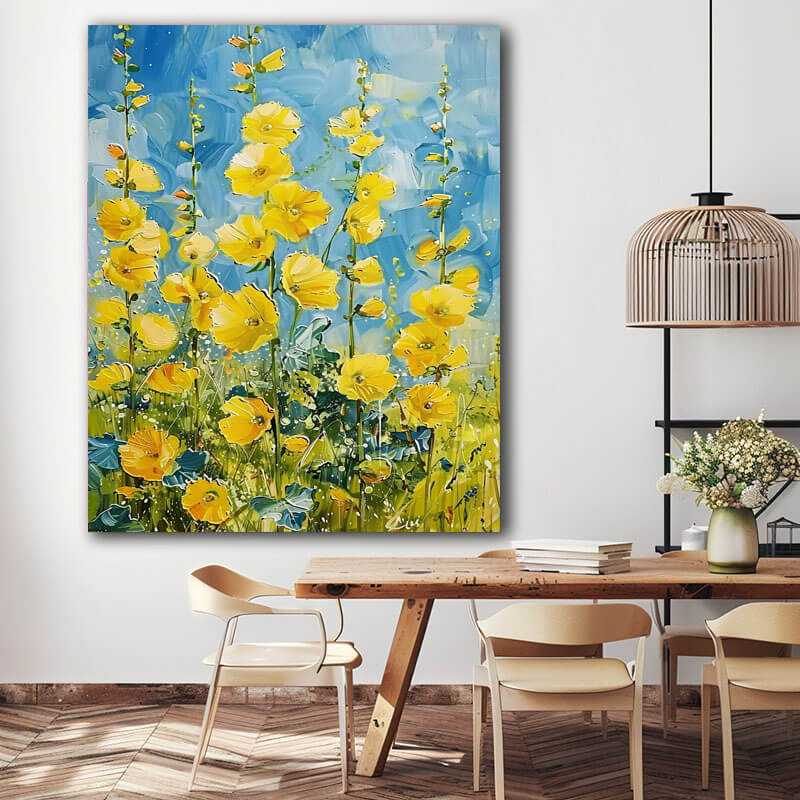 Sunny Summer Garden Canvas Painting | Bright Nature Art