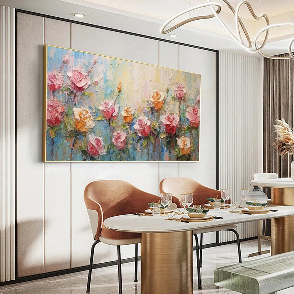 Dreamy Rose Painting | Whimsical Colorful Floral Wall Art #AA 132