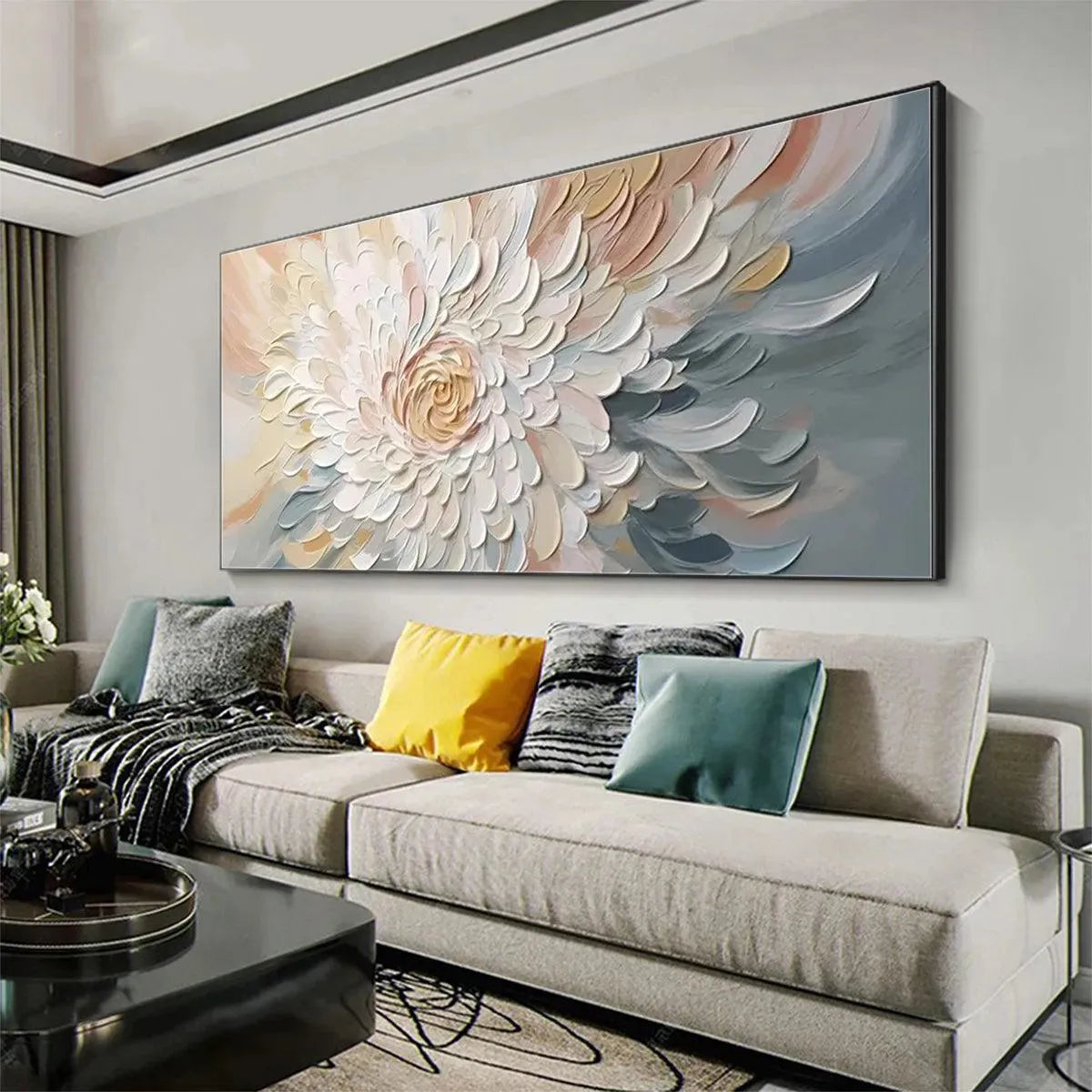 Textured 3D Abstract Flower | Impasto Floral Wall Art #AA 134