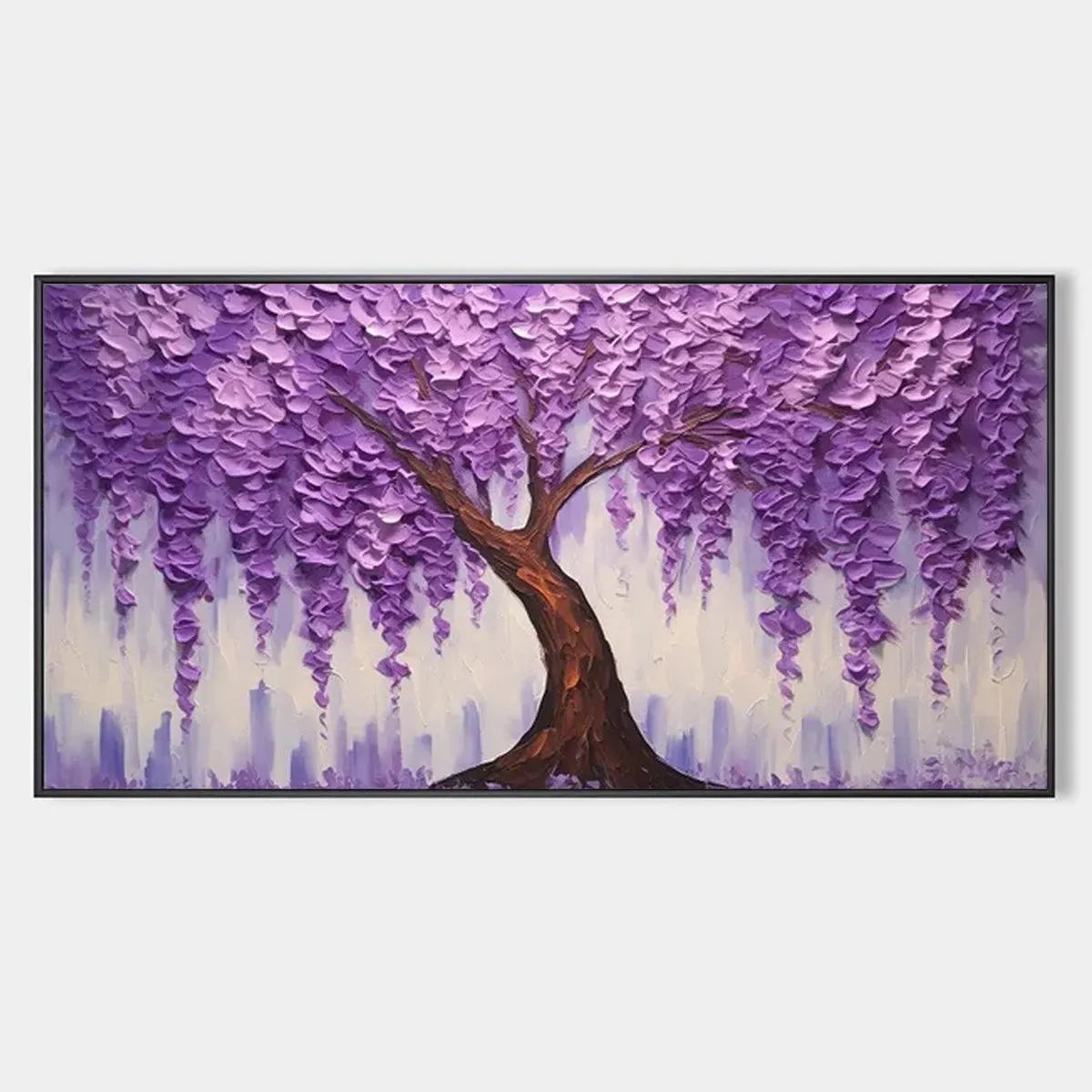 Purple Wisteria Tree Canvas Wall Art | Panoramic Landscape #AA 356