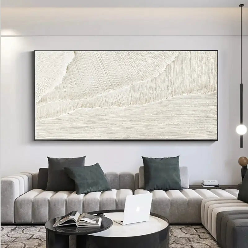 White Textured Abstract Art - Modern Minimalist Decor #JJ 110
