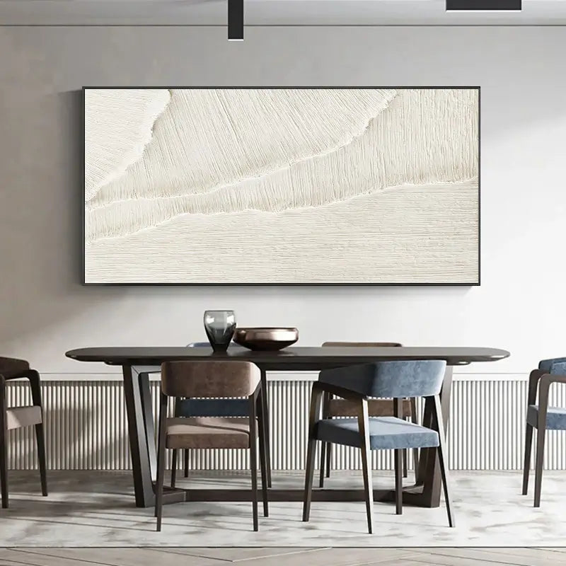 White Textured Abstract Art - Modern Minimalist Decor #JJ 110