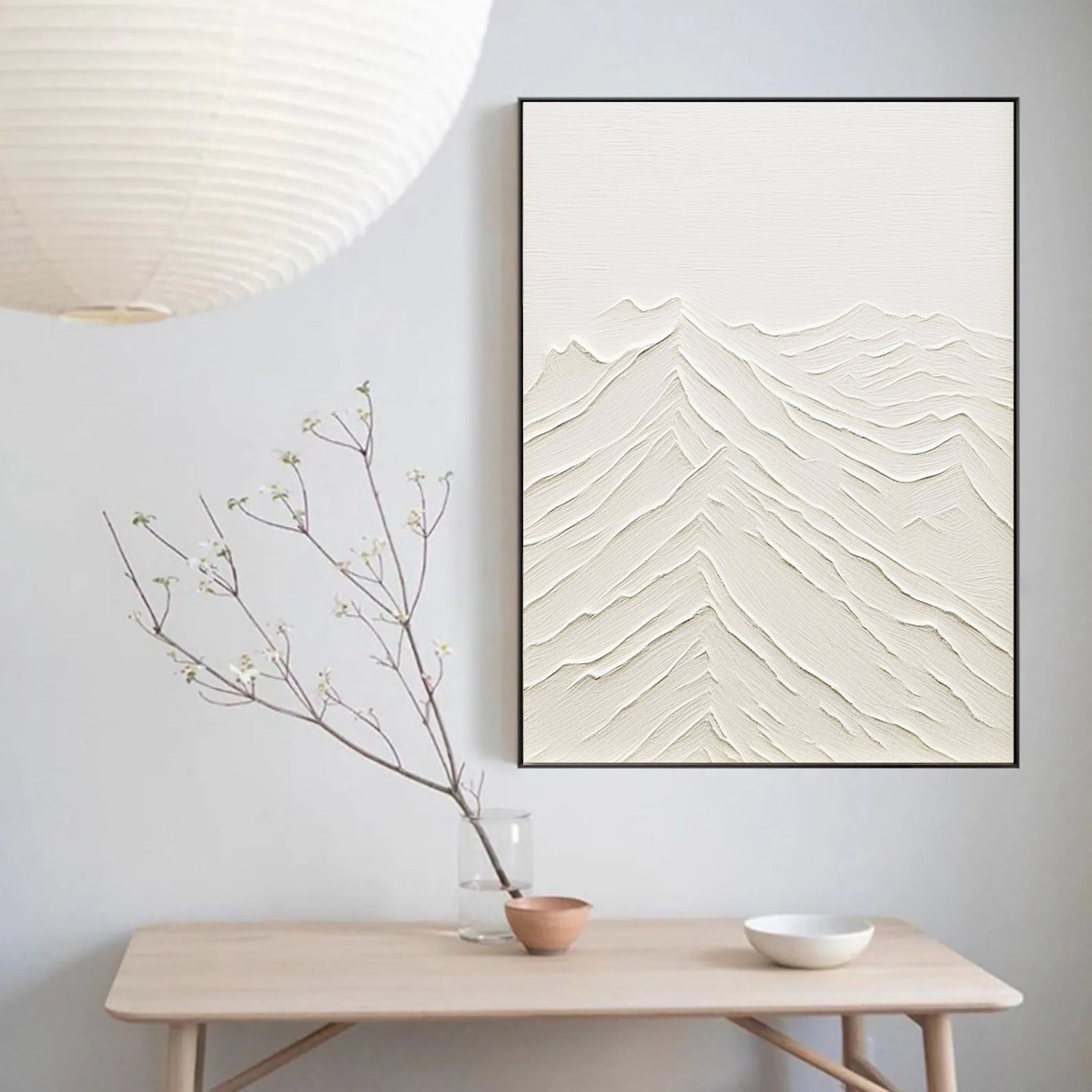 Modern Minimalist Abstract Painting - Unique Hand-Painted Texture #JJ 368