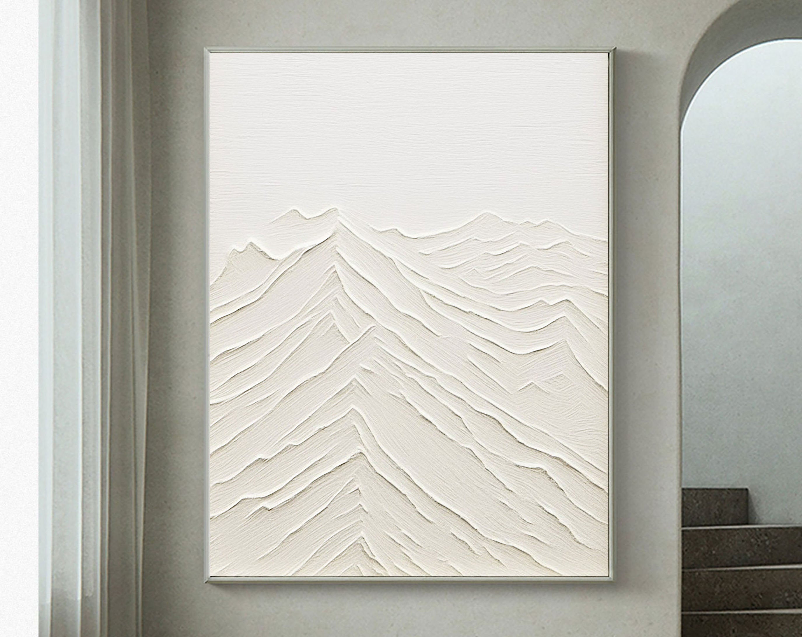 Modern Minimalist Abstract Painting - Unique Hand-Painted Texture #JJ 368