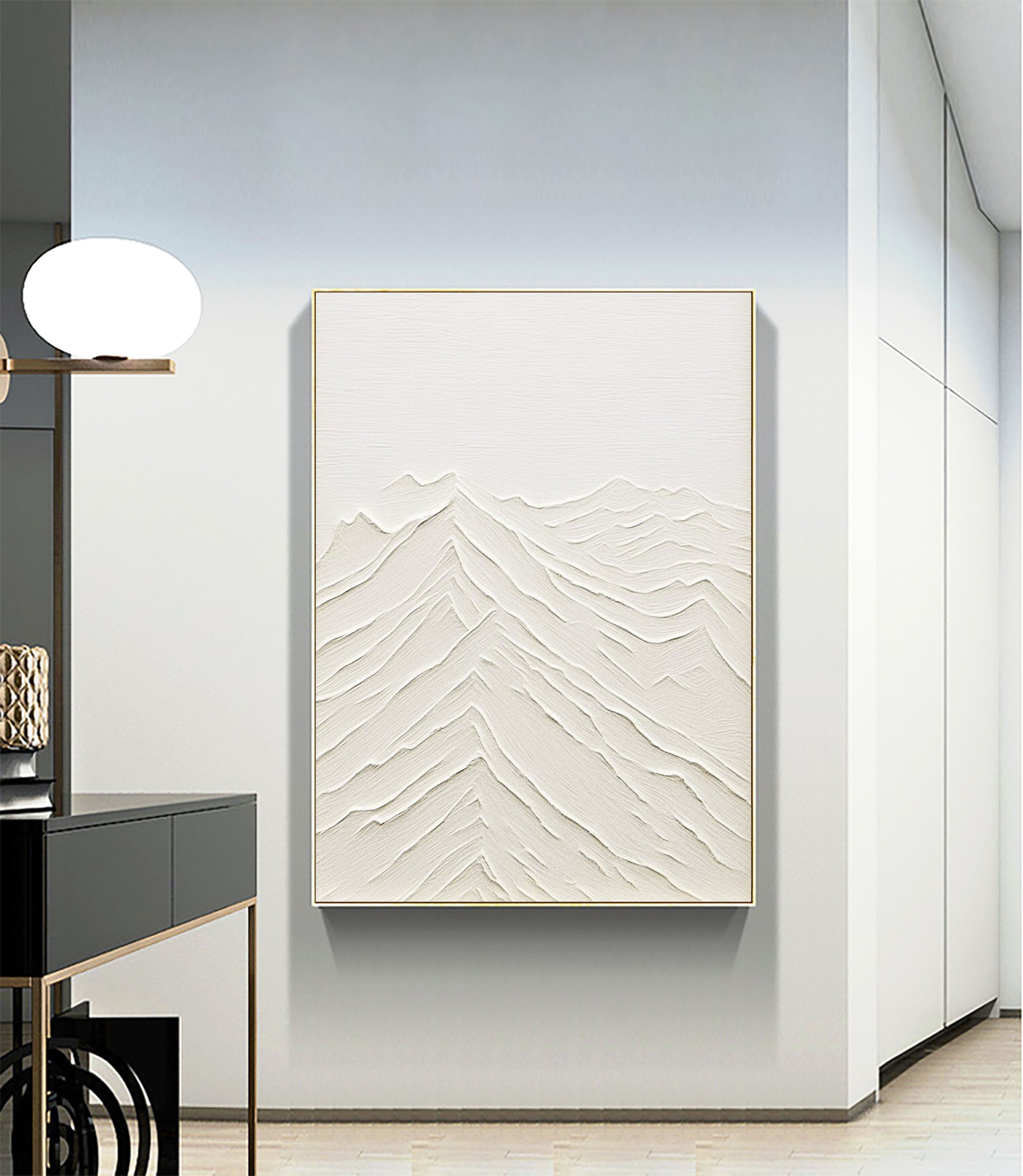 Modern Minimalist Abstract Painting - Unique Hand-Painted Texture #JJ 368