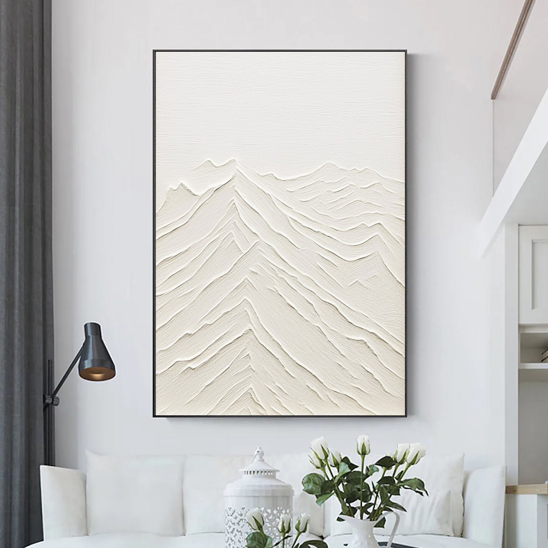 Modern Minimalist Abstract Painting - Unique Hand-Painted Texture #JJ 368