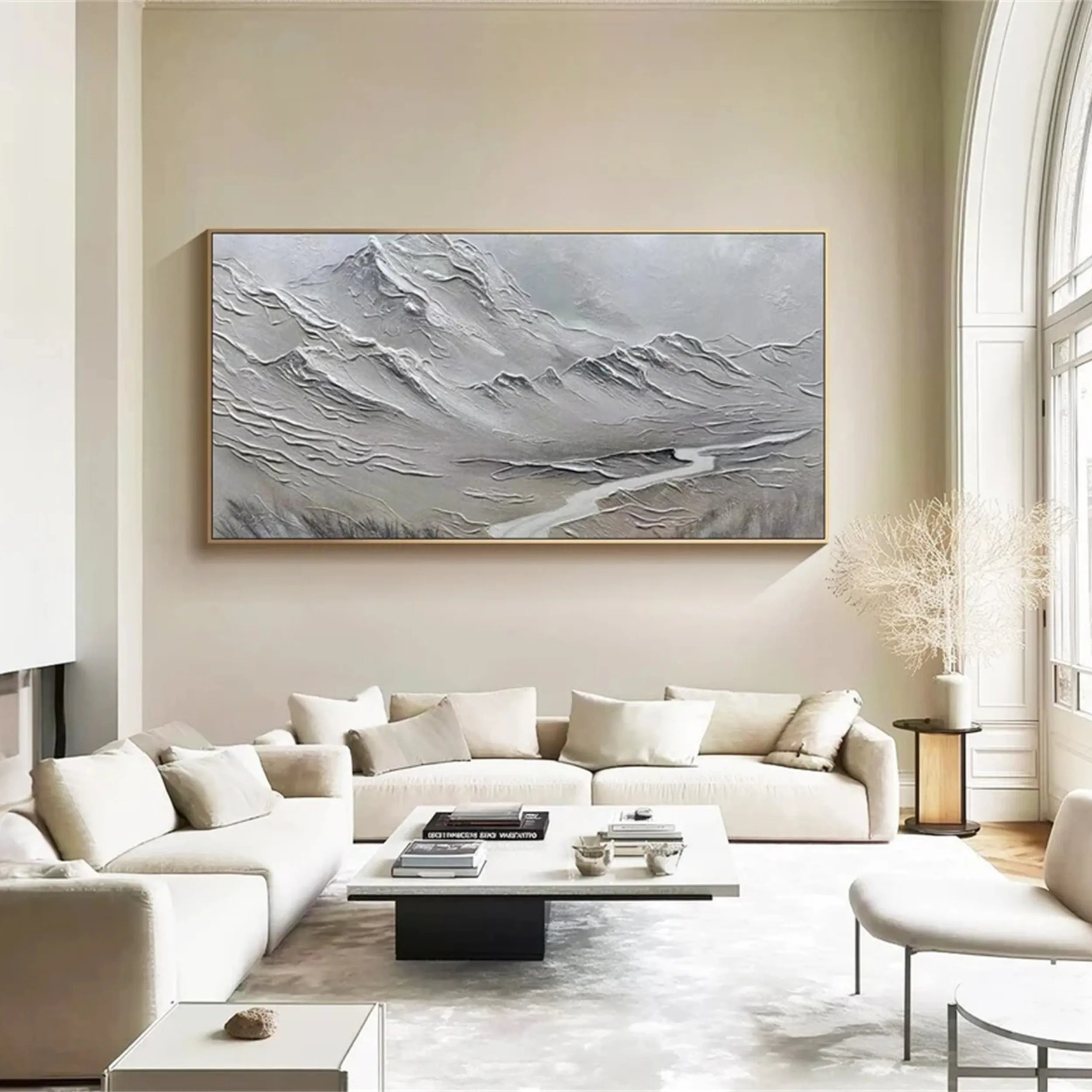 Contemporary Canvas Painting - Textured Abstract Landscape #JJ 375