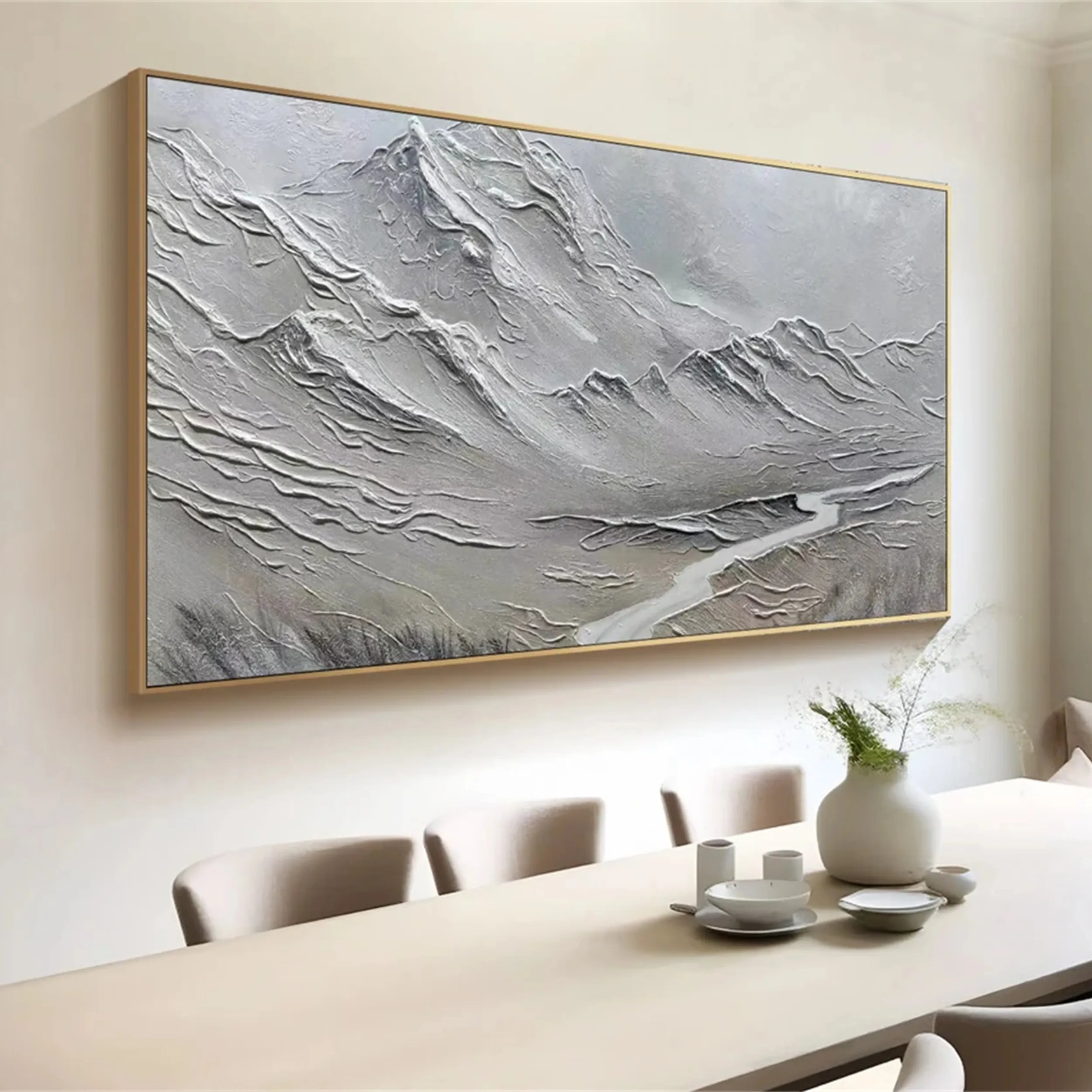 Contemporary Canvas Painting - Textured Abstract Landscape #JJ 375