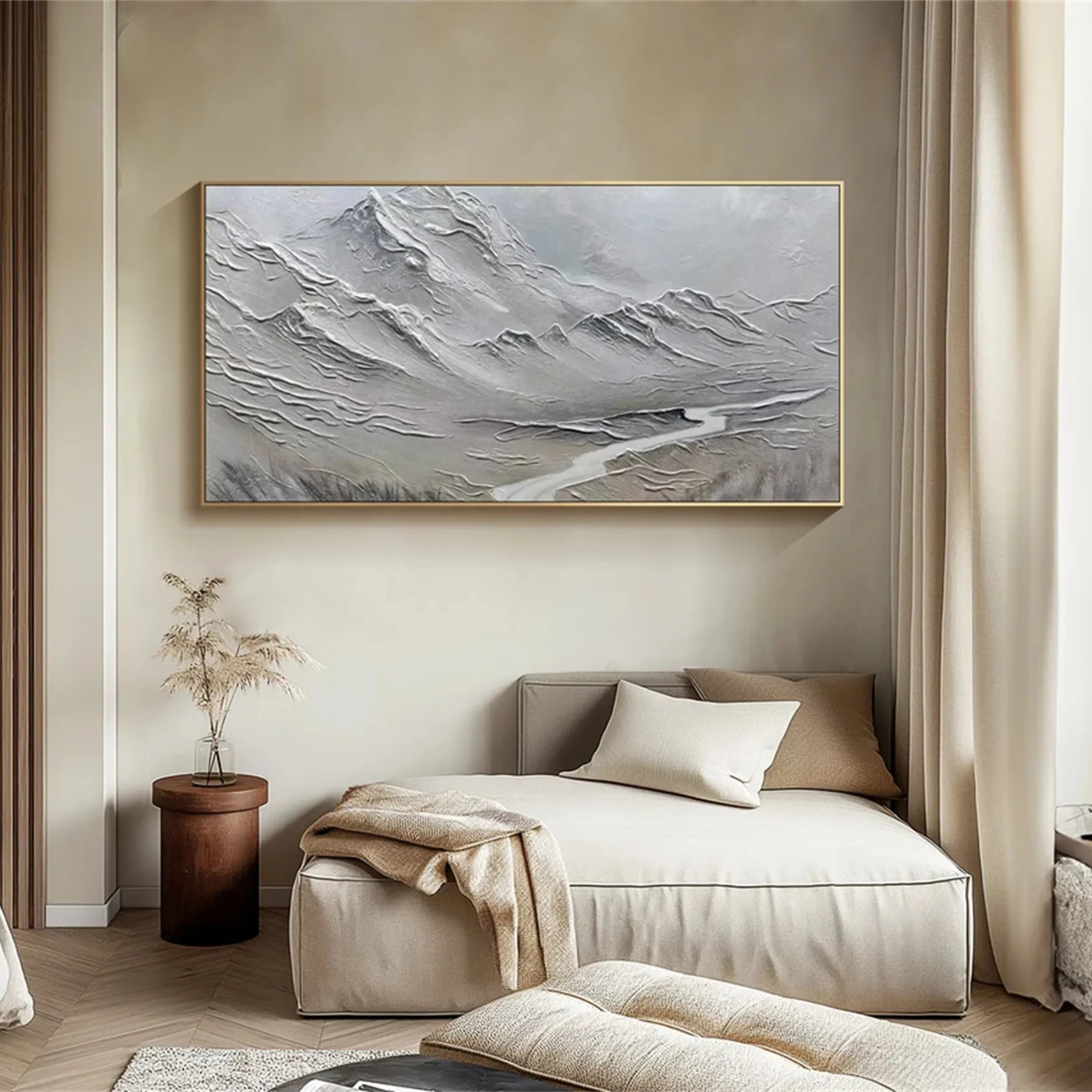 Contemporary Canvas Painting - Textured Abstract Landscape #JJ 375
