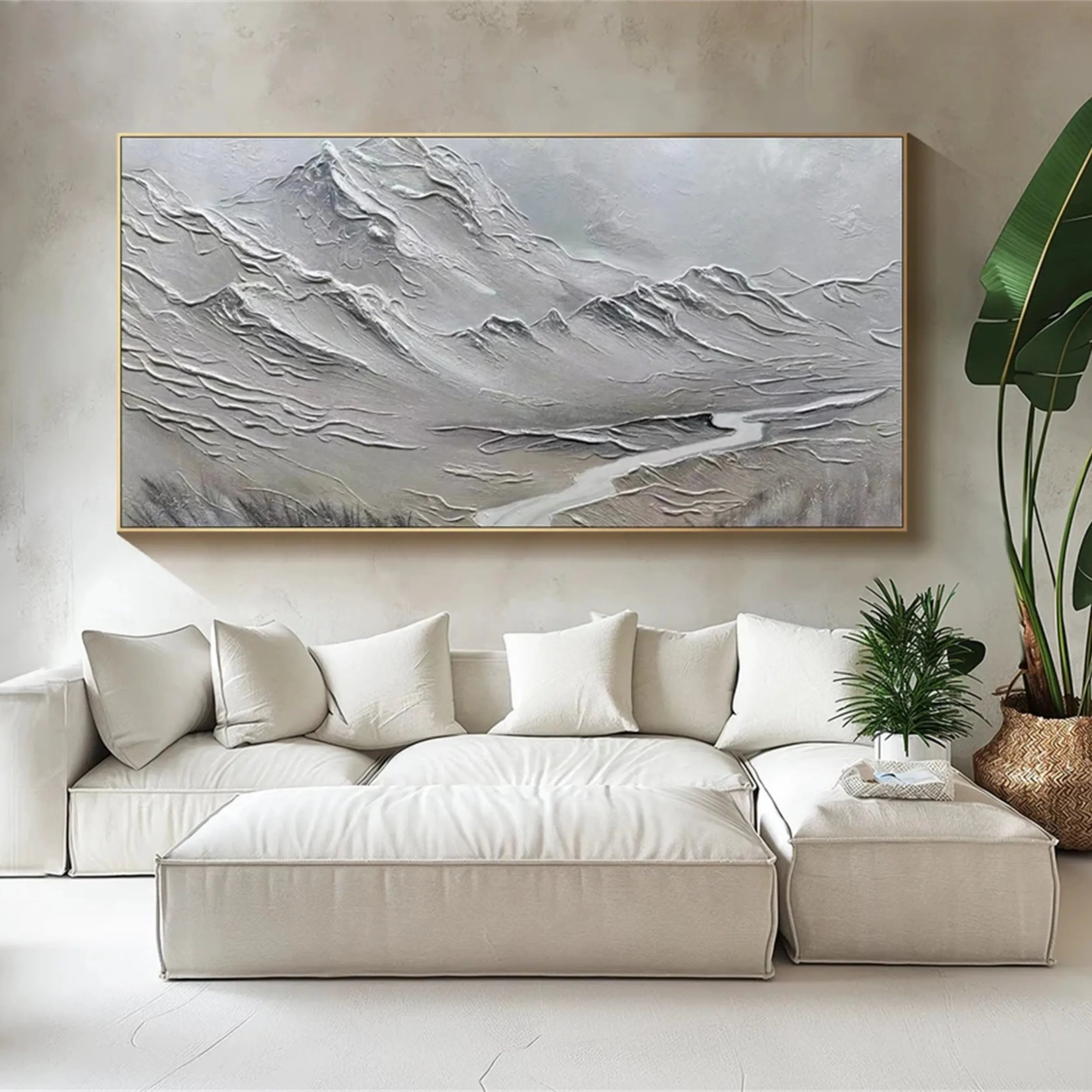 Contemporary Canvas Painting - Textured Abstract Landscape #JJ 375