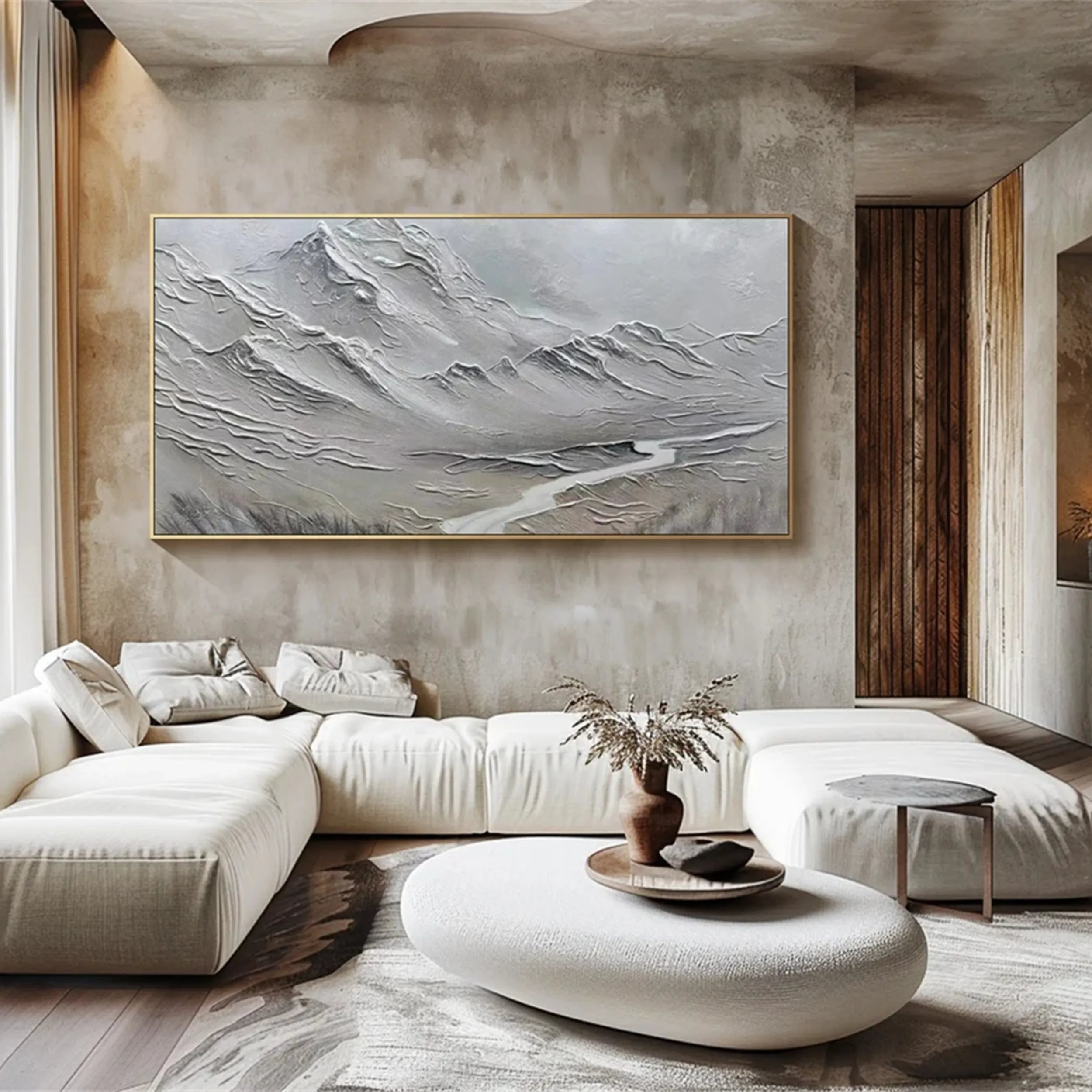 Contemporary Canvas Painting - Textured Abstract Landscape #JJ 375