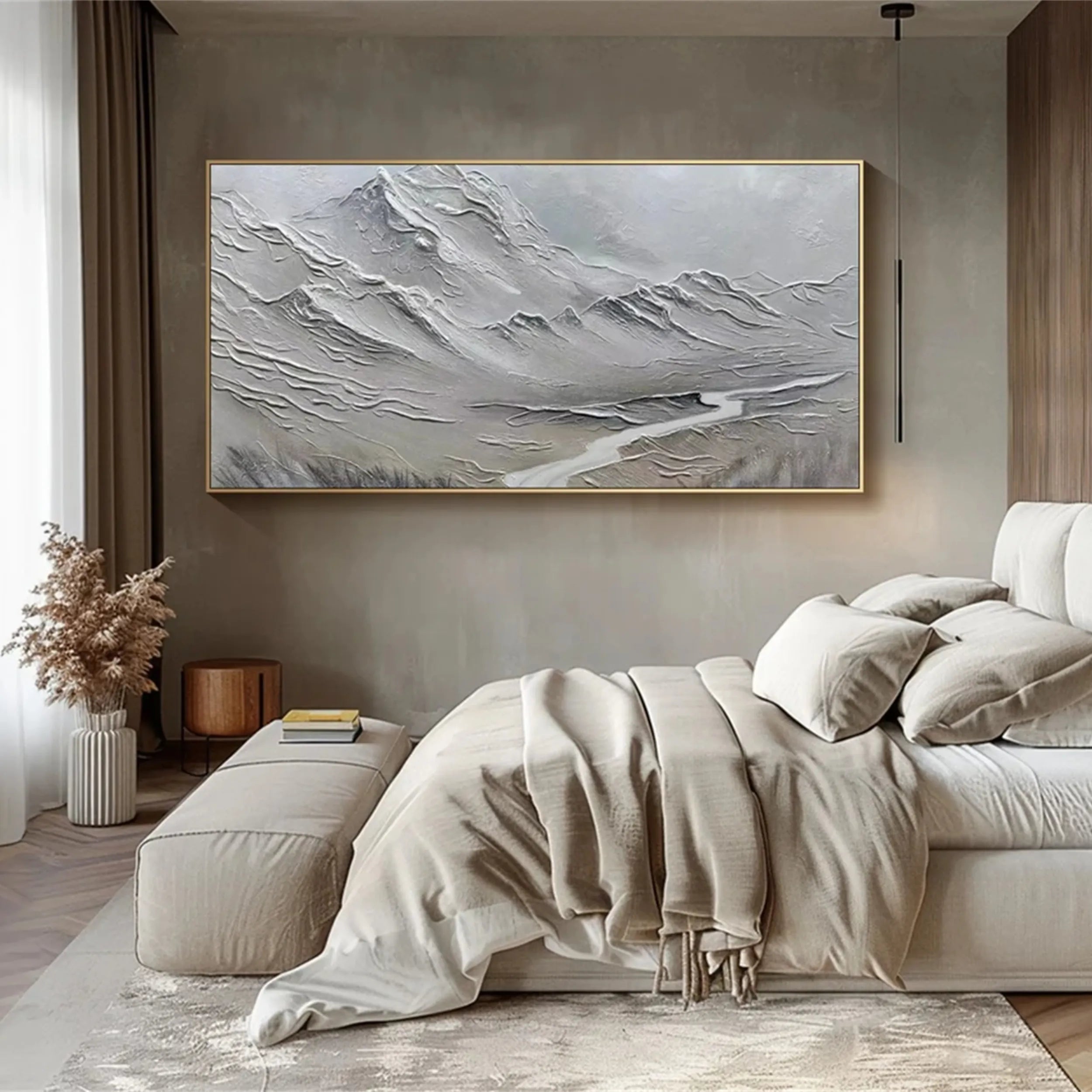 Contemporary Canvas Painting - Textured Abstract Landscape #JJ 375