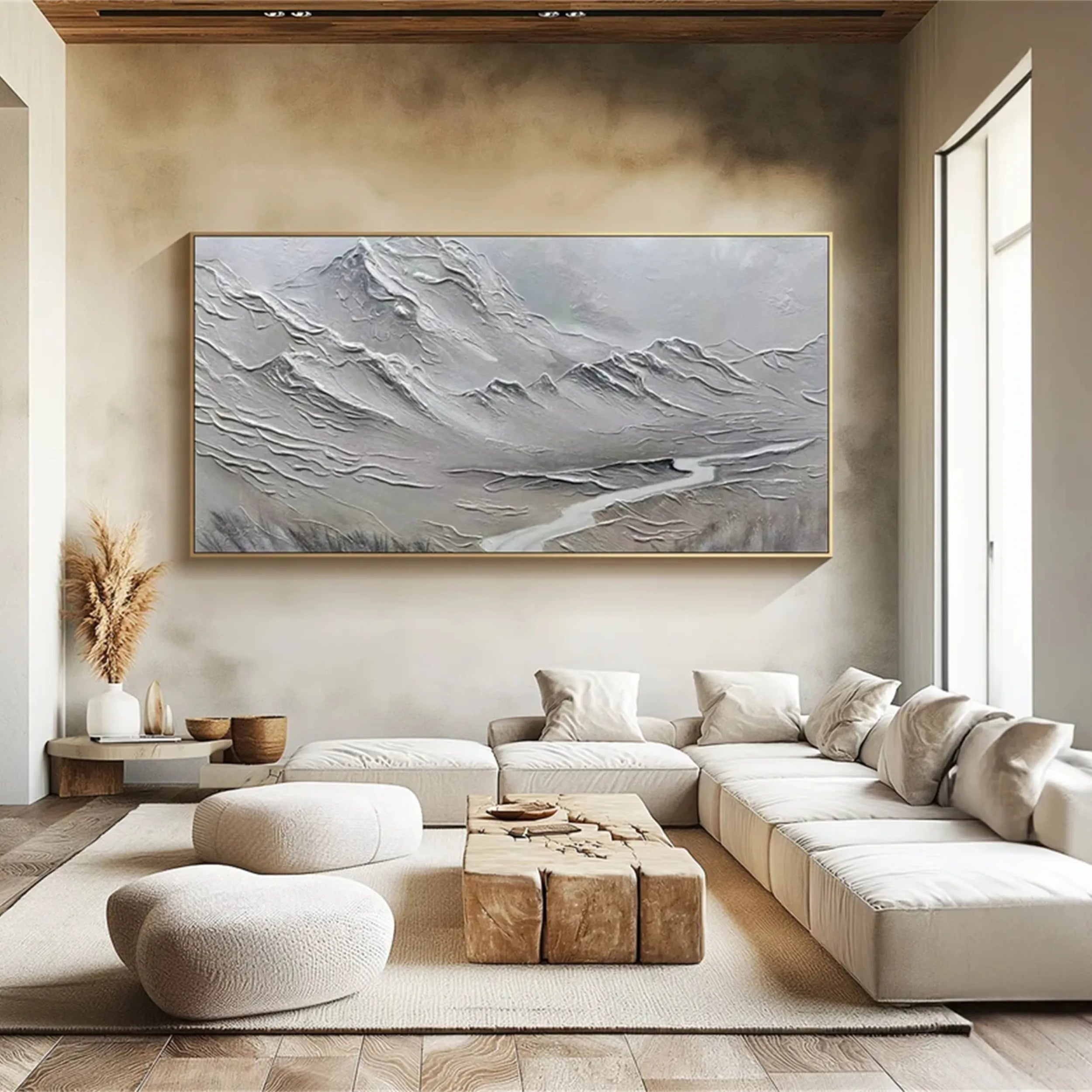 Contemporary Canvas Painting - Textured Abstract Landscape #JJ 375