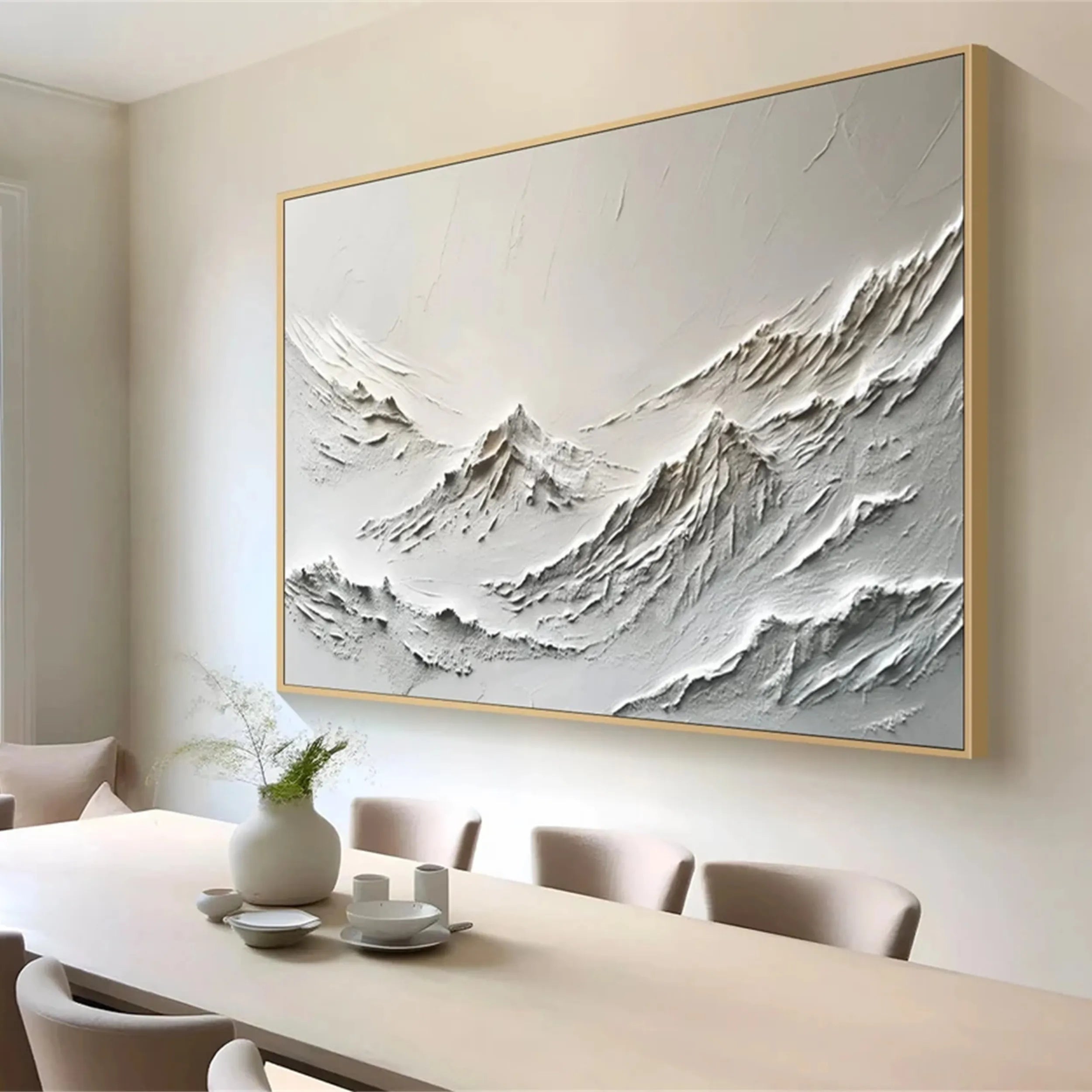 Horizontal Gray Abstract Landscape - Minimalist Wall Decor #JJ 376