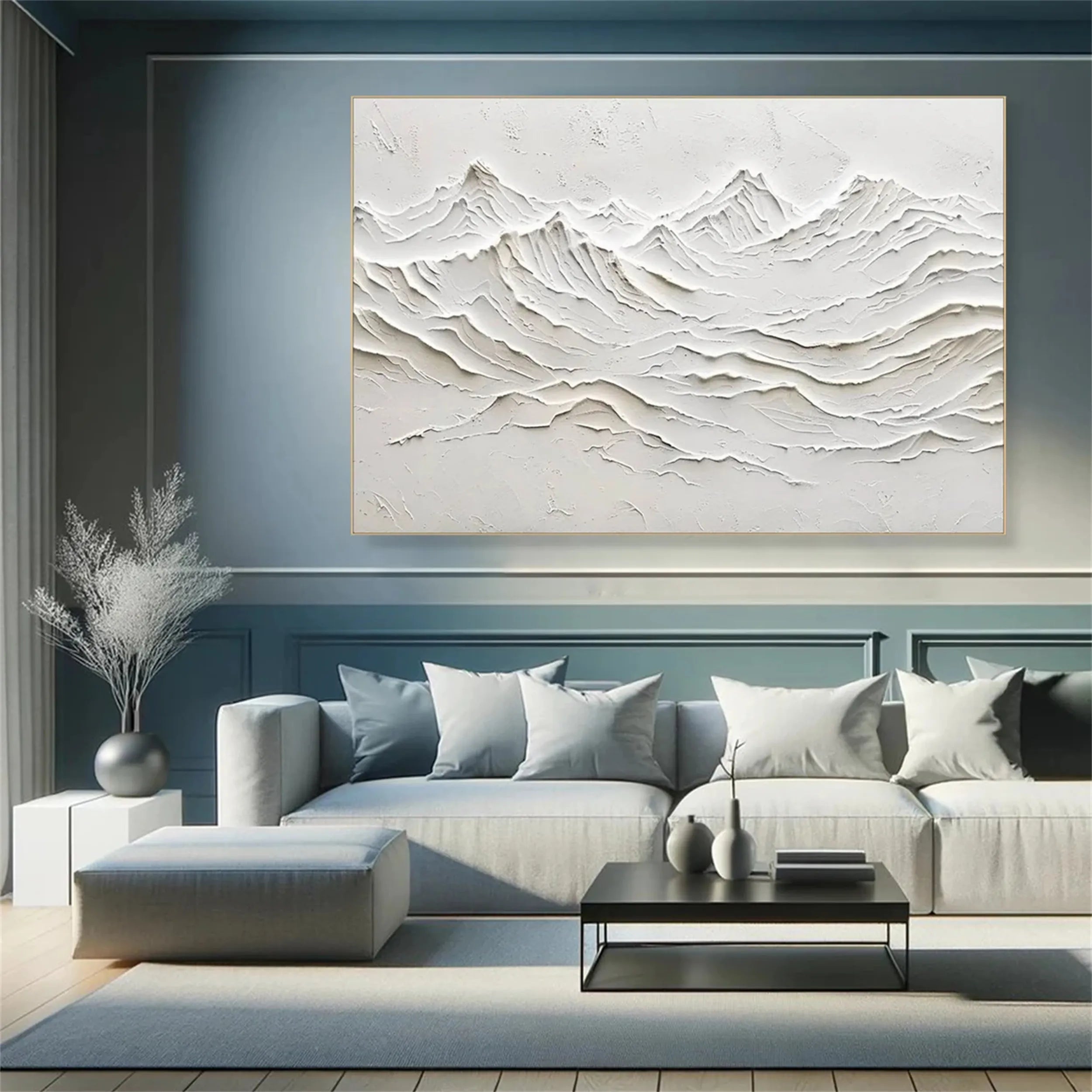 Modern 3D Plaster Canvas - Abstract Textured Wall Art for Bedroom #JJ 370