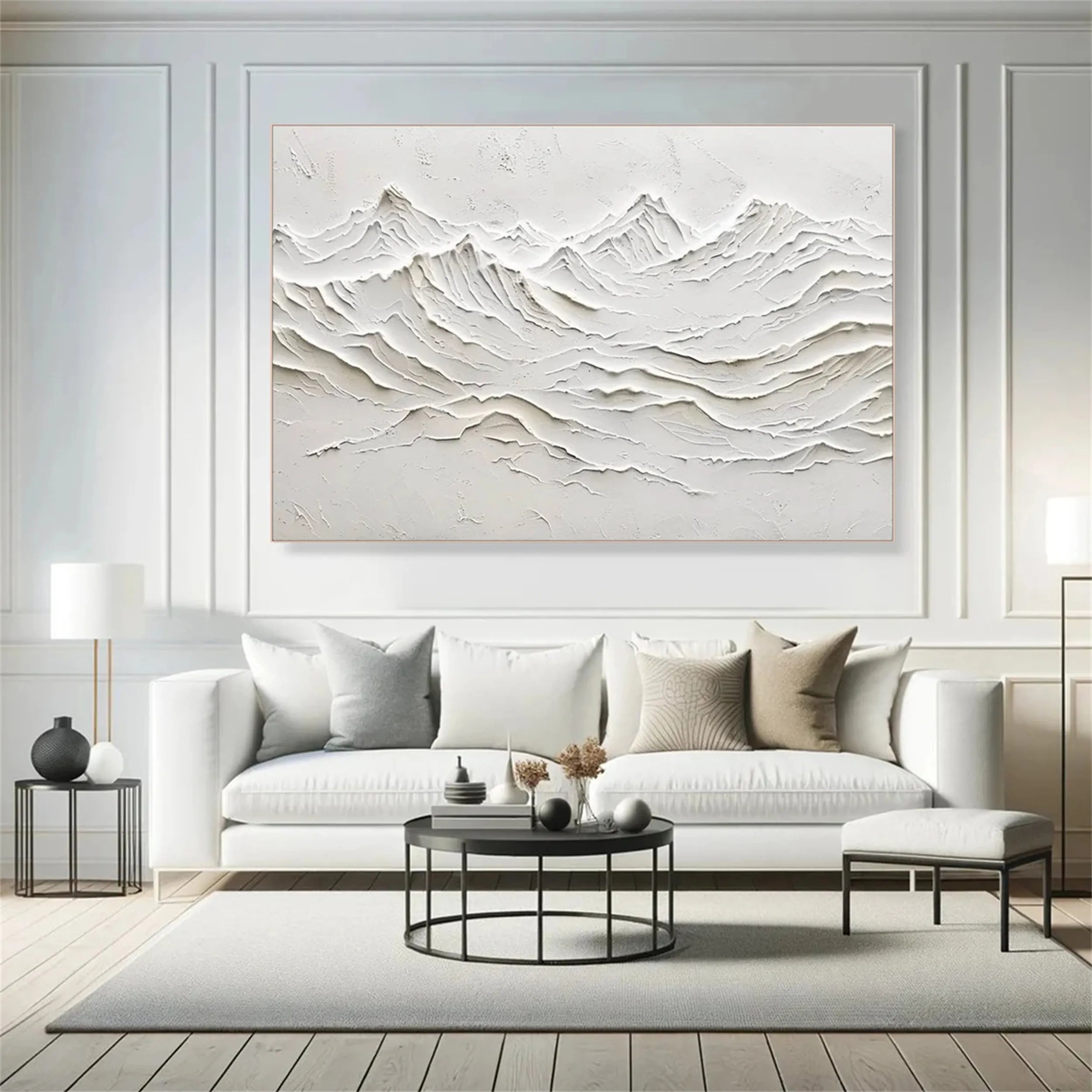 Modern 3D Plaster Canvas - Abstract Textured Wall Art for Bedroom #JJ 370