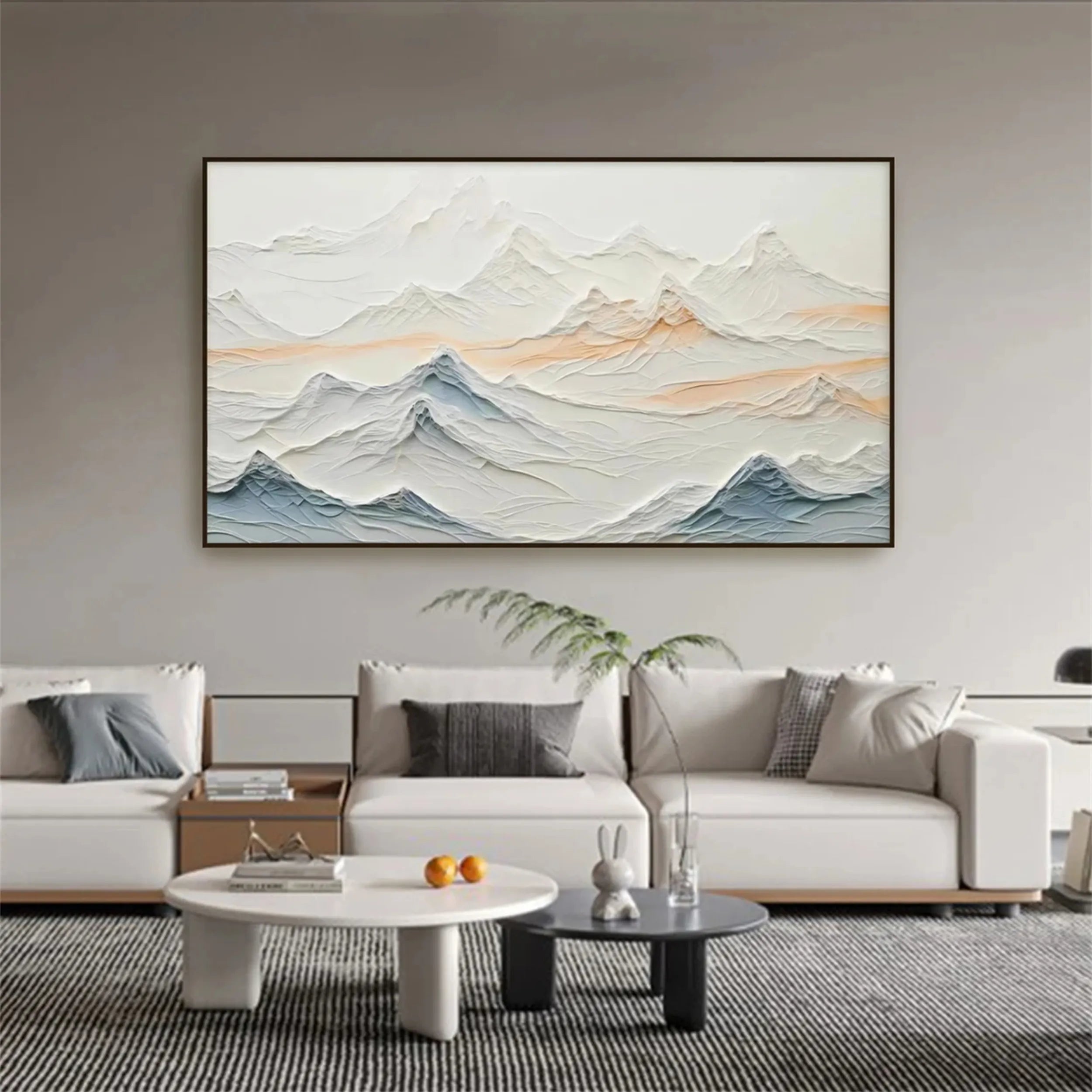 Large Textured Design Wall Art  Linear Mountain Style #JJ 351