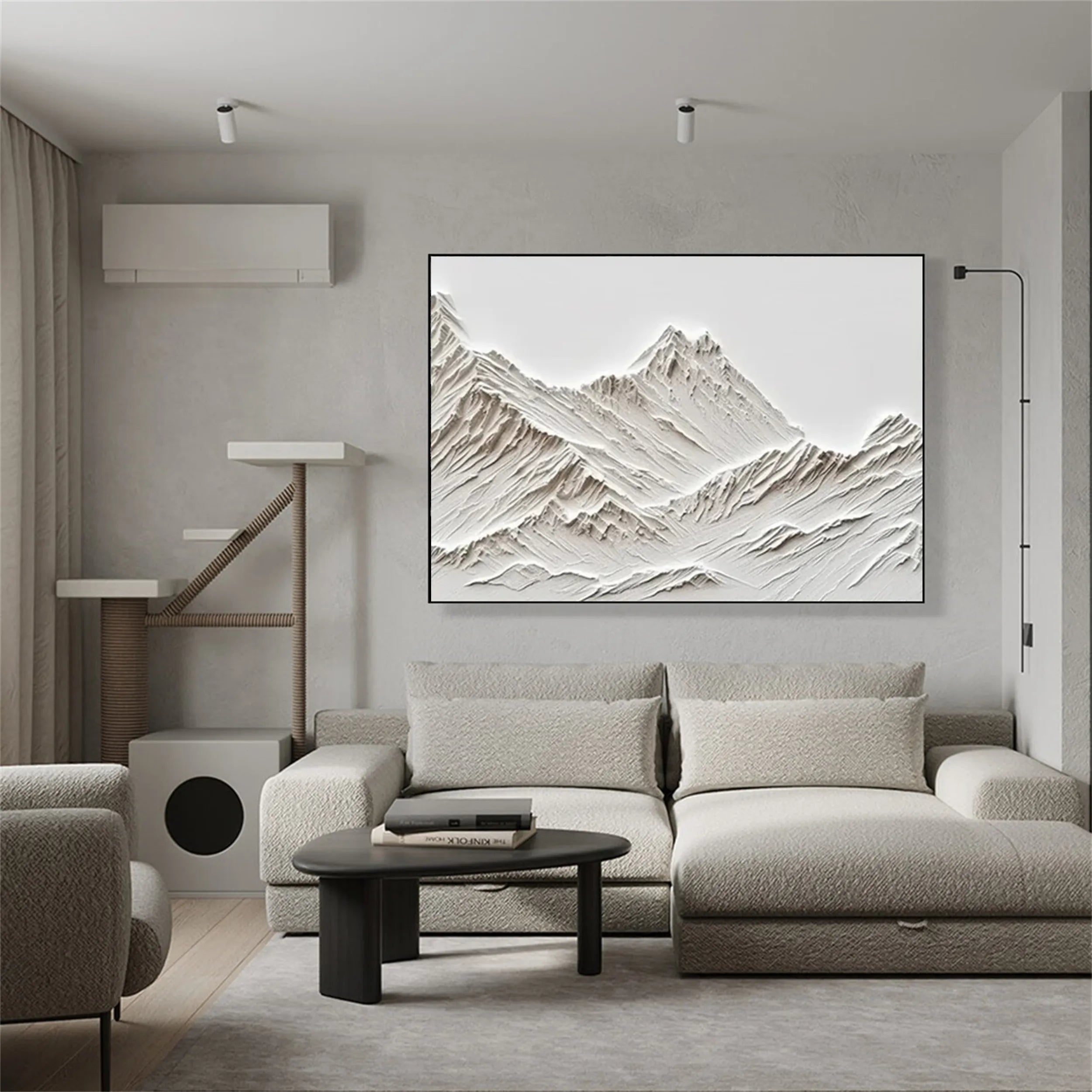 Textured Mountain Wall Art | Minimalist Plaster Decor #JJ 386