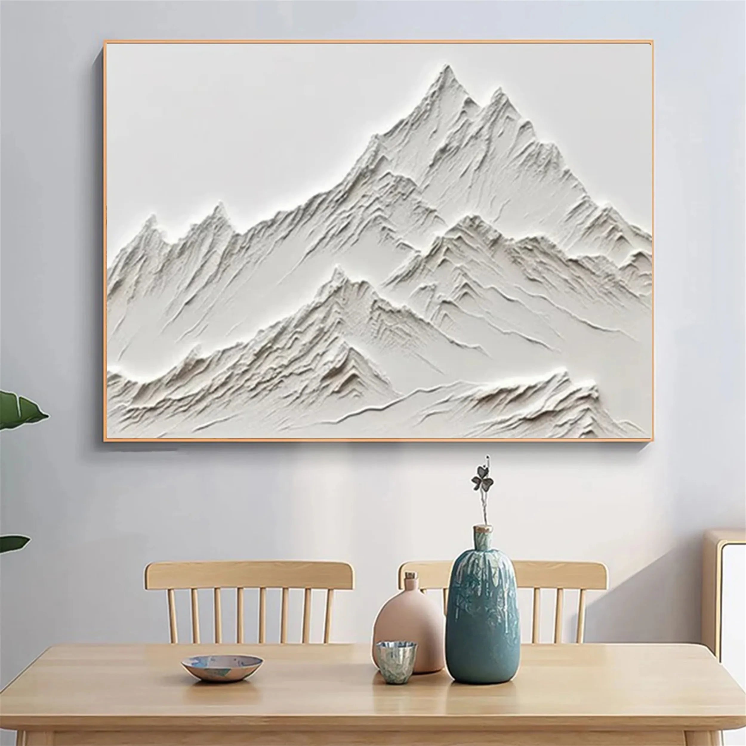 Modern Minimalist Mountain Painting - Horizontal Wall Decor