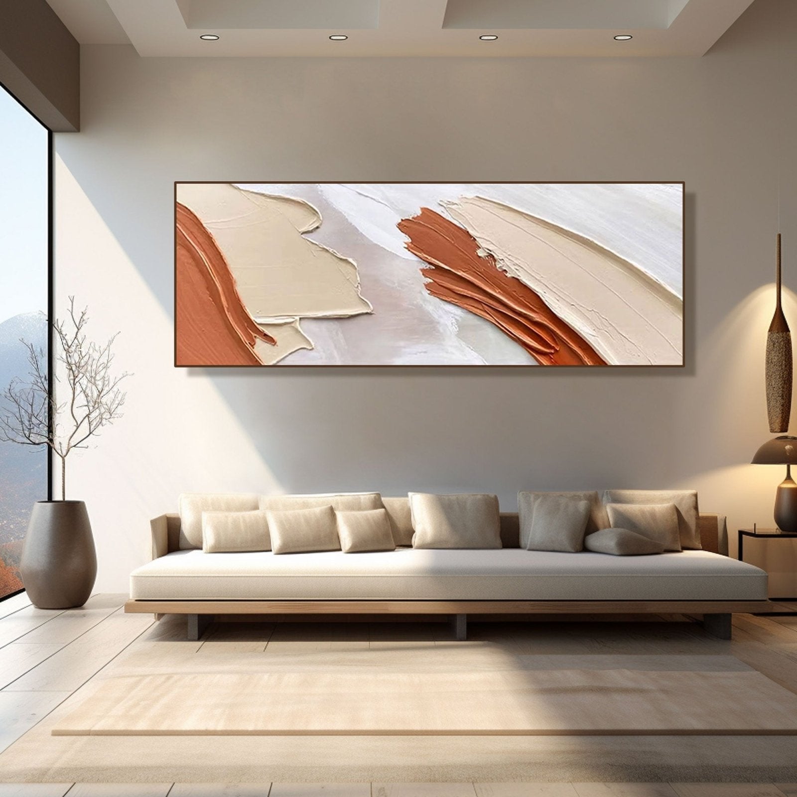 Minimalist 3D Textured Plaster Wall Art | Horizontal #TC 218