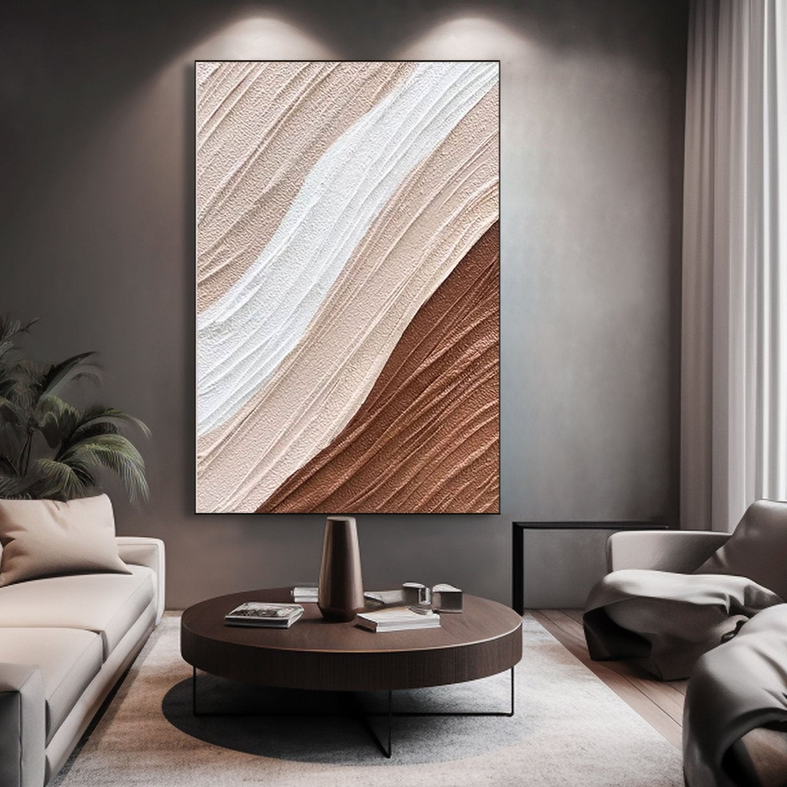 Textured Plaster Wall Art | 3D Minimalist Neutral Painting #TC 219