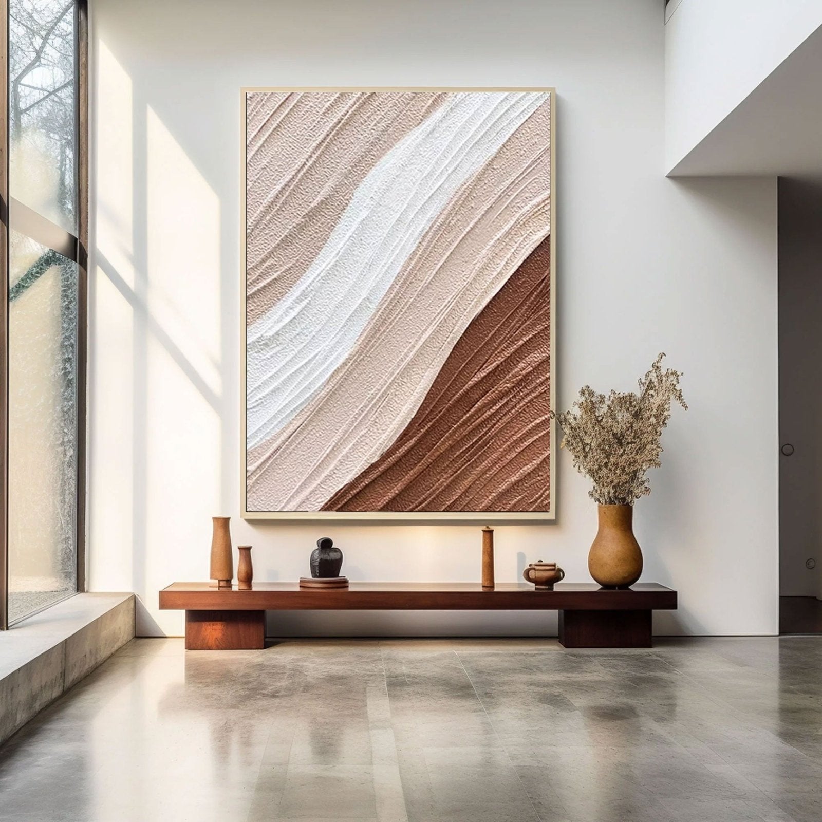 Textured Plaster Wall Art | 3D Minimalist Neutral Painting #TC 219