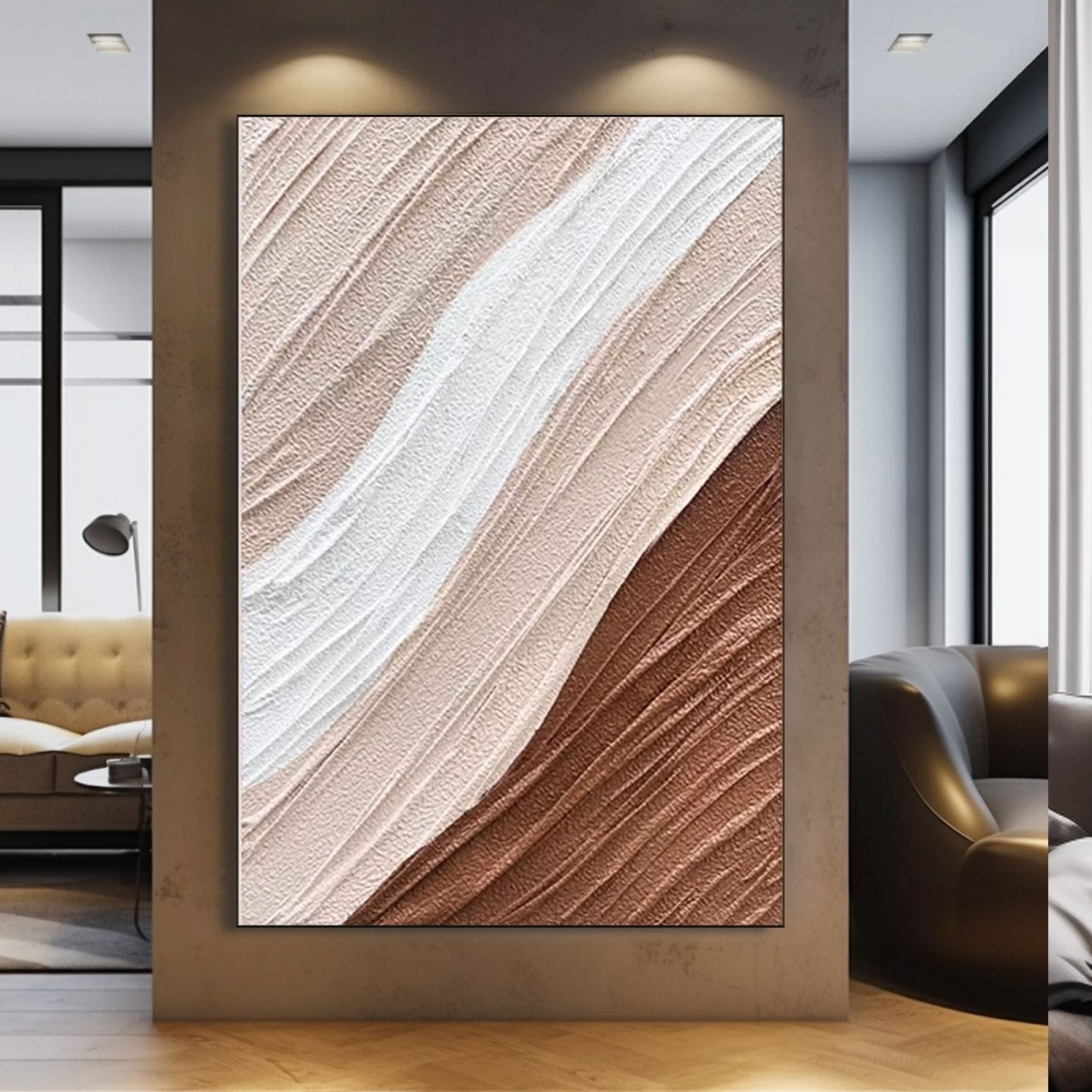 Textured Plaster Wall Art | 3D Minimalist Neutral Painting #TC 219