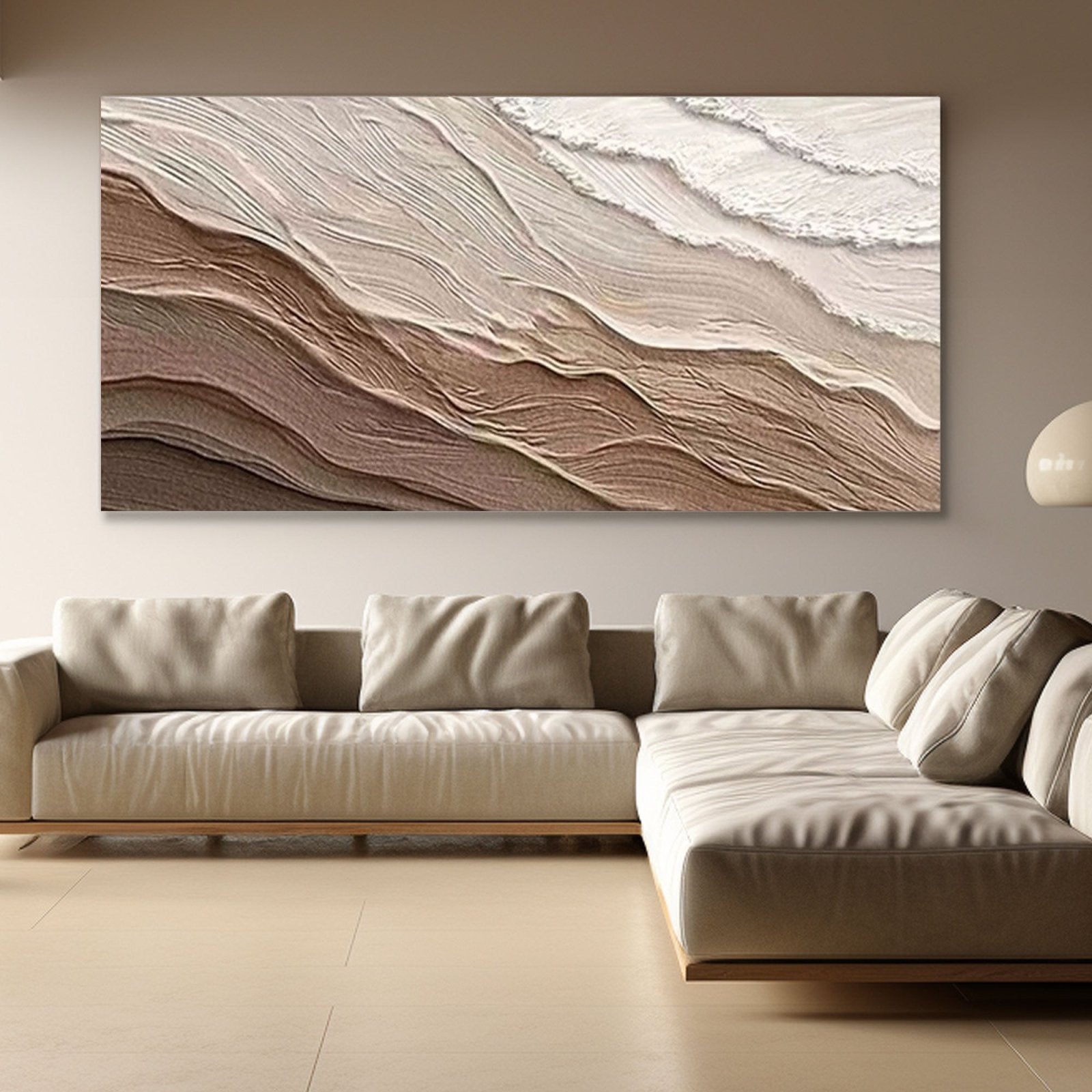 Panoramic Textured Wall Art | Large Horizontal Abstract Painting