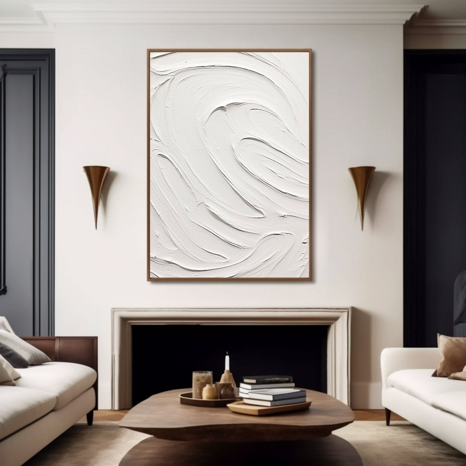 White Textured Canvas Art | Minimalist Sculptural Wall Decor #TC 223