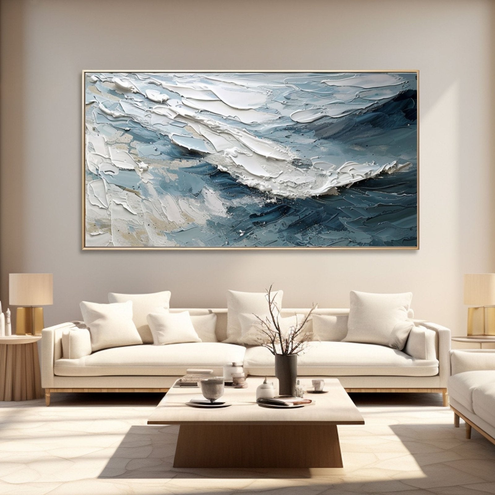 Abstract Ocean Wave Art - Textured Seascape Painting #TC 177