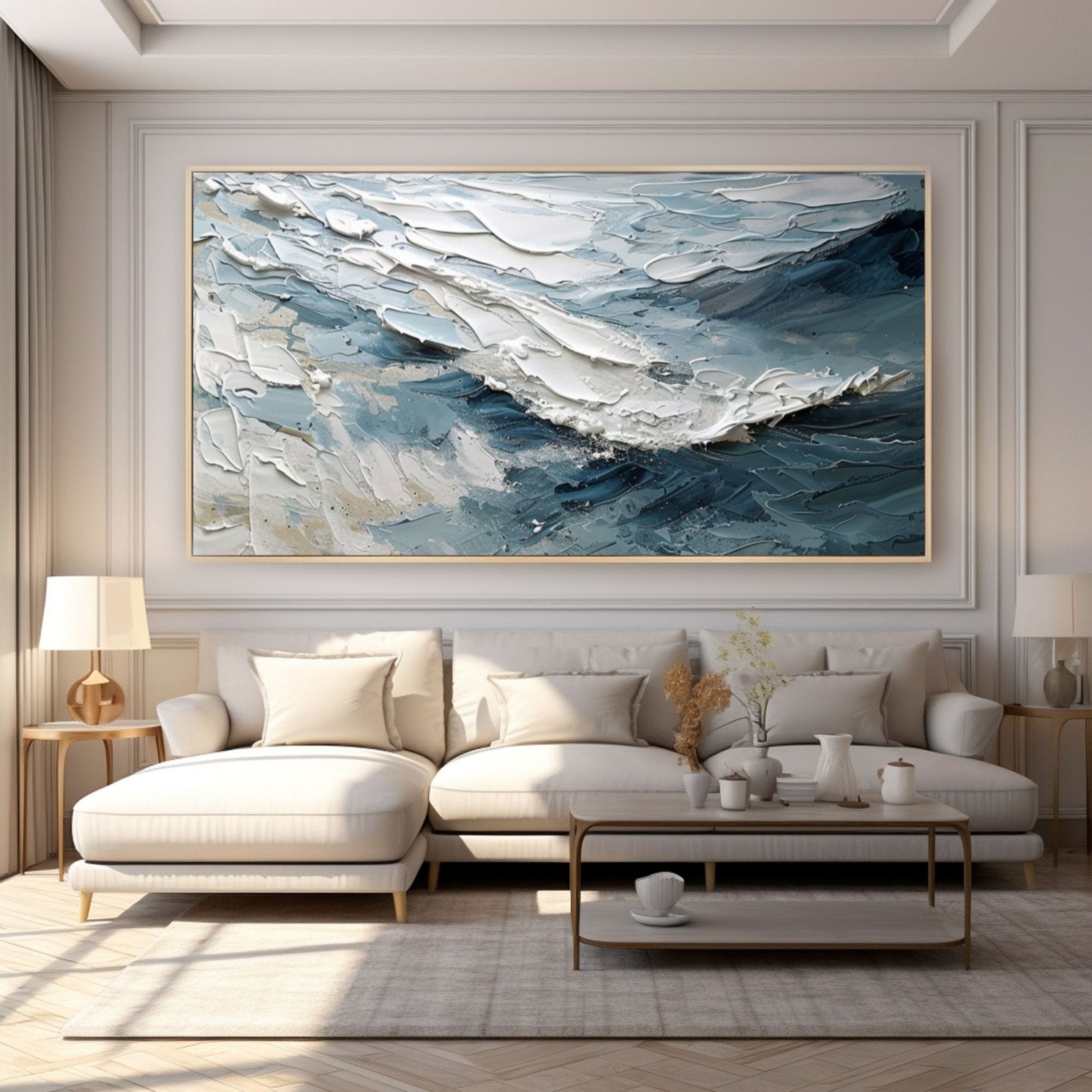 Abstract Ocean Wave Art - Textured Seascape Painting #TC 177