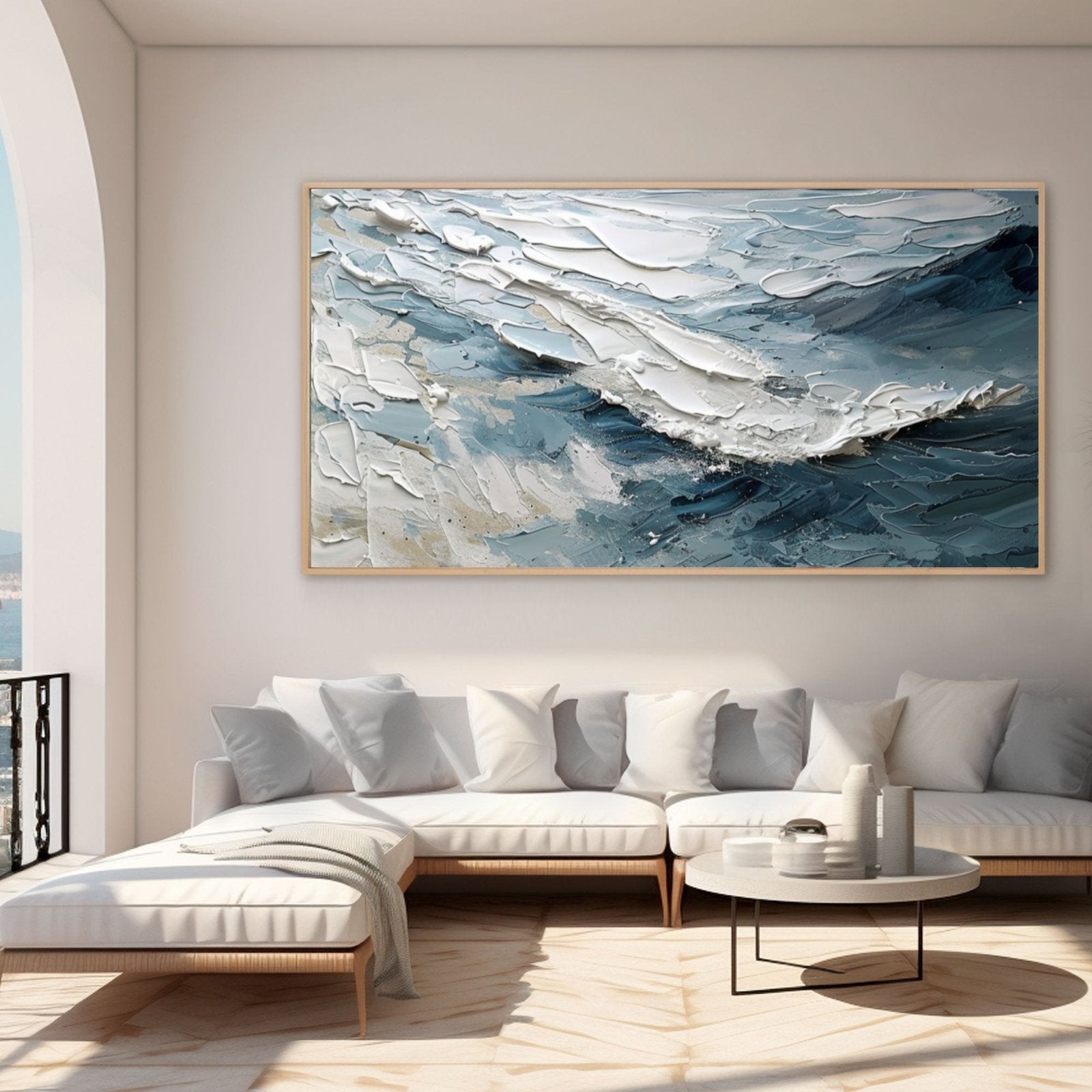 Abstract Ocean Wave Art - Textured Seascape Painting #TC 177