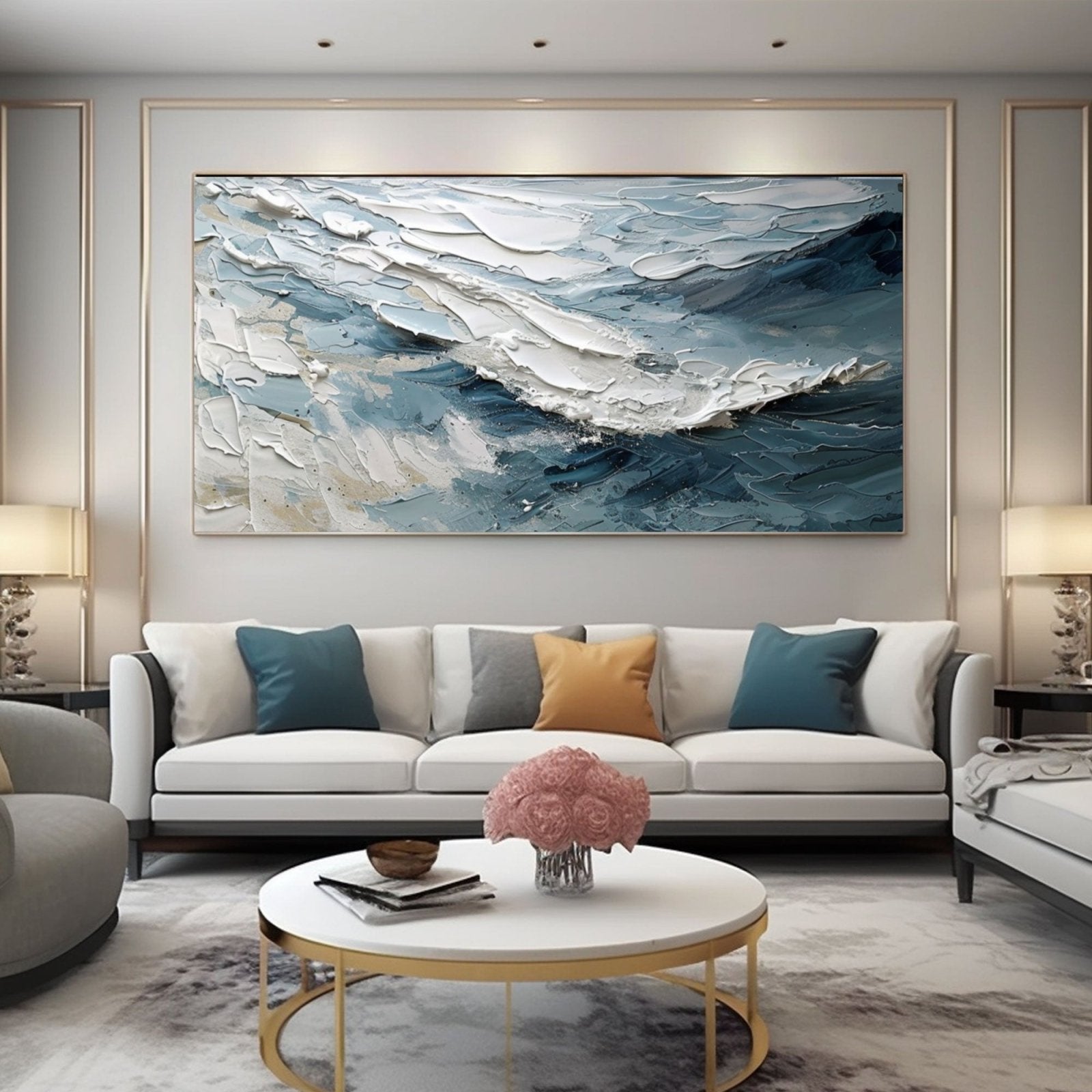 Textured Wave Canvas Art - Coastal Living Decor