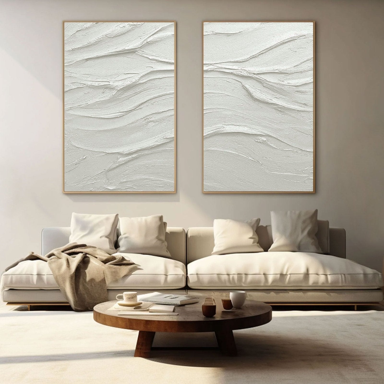 Textured Wall Art | Large White Textured Abstract Art #TC 225