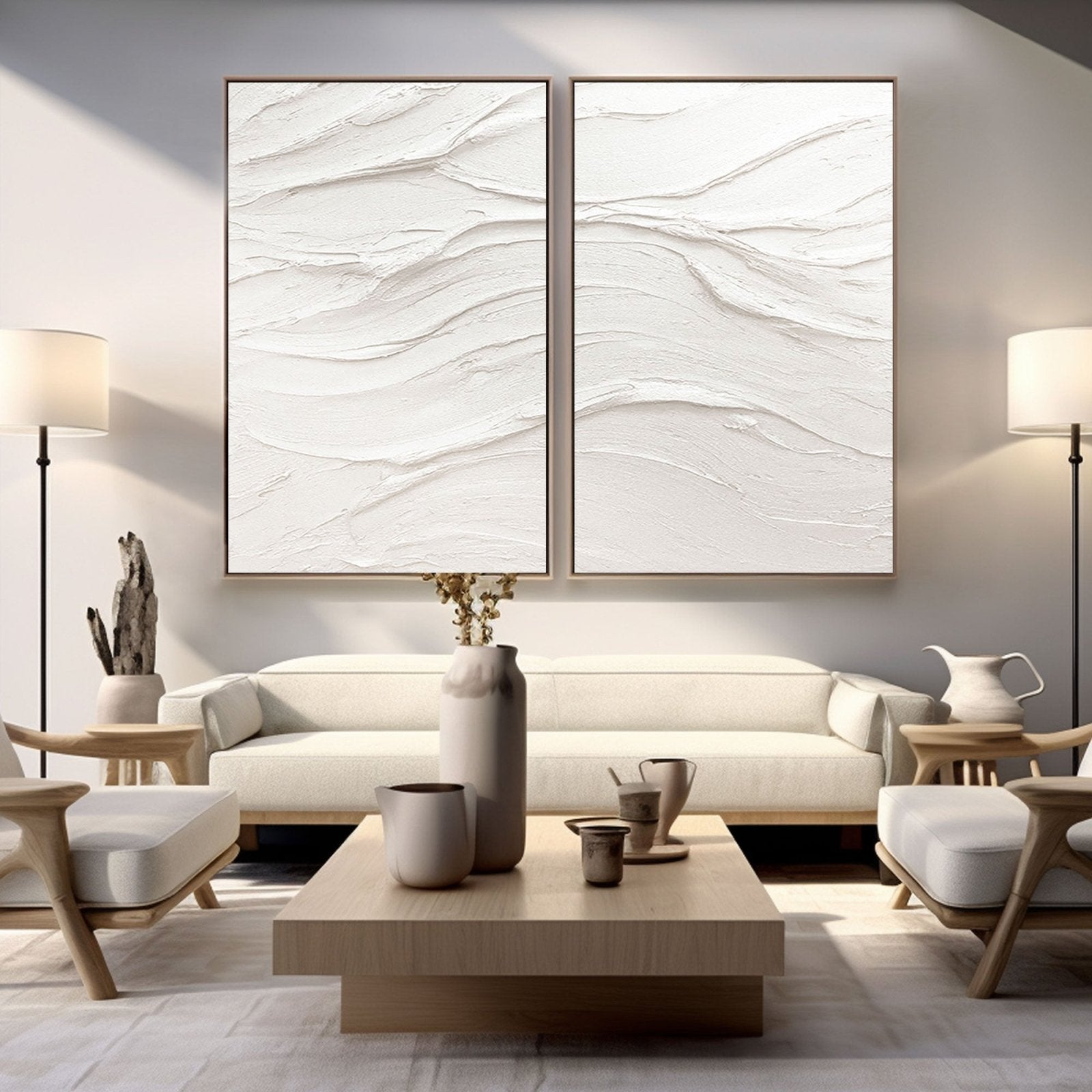 Textured Wall Art | Large White Textured Abstract Art #TC 225