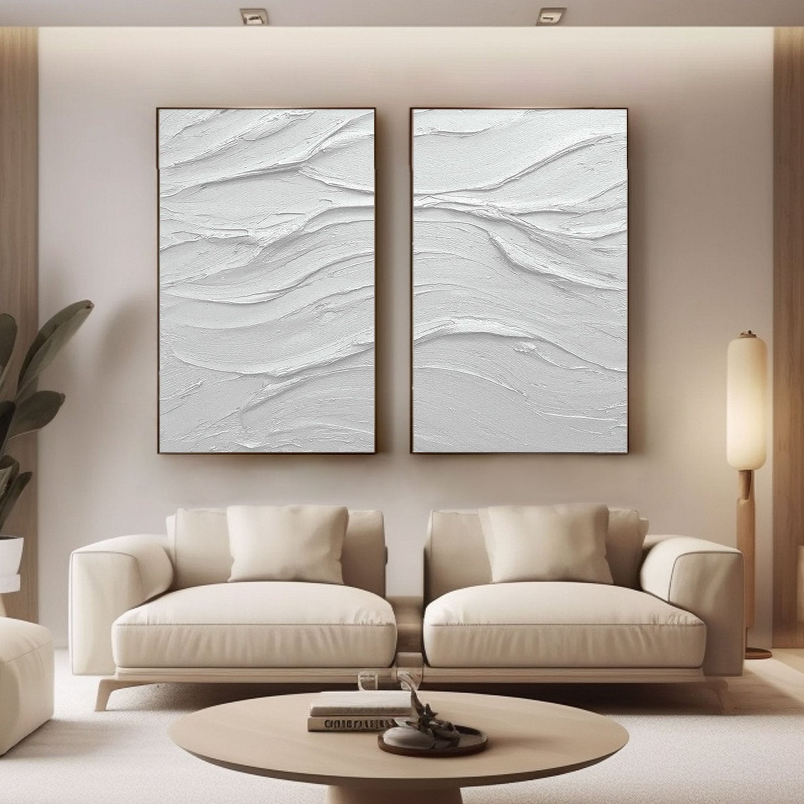 Textured Wall Art | Large White Textured Abstract Art #TC 225