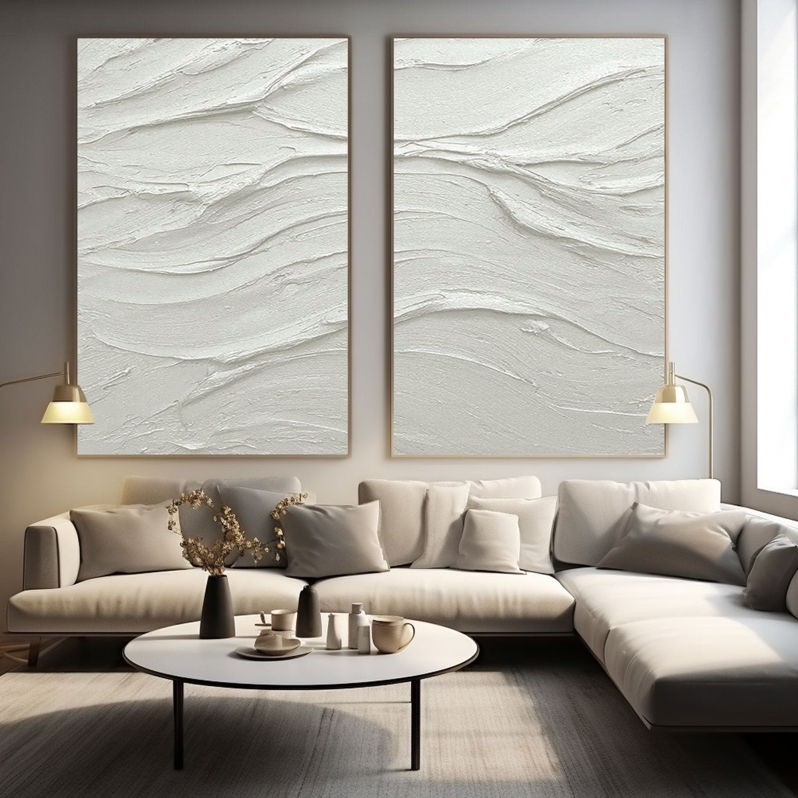 Textured Wall Art | Large White Textured Abstract Art #TC 225